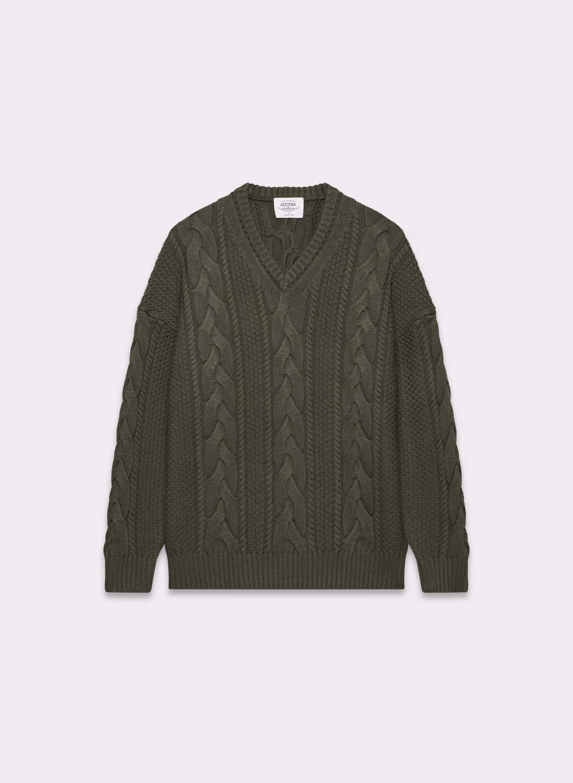Heritage Knit Merino Wool V-neck Sweater