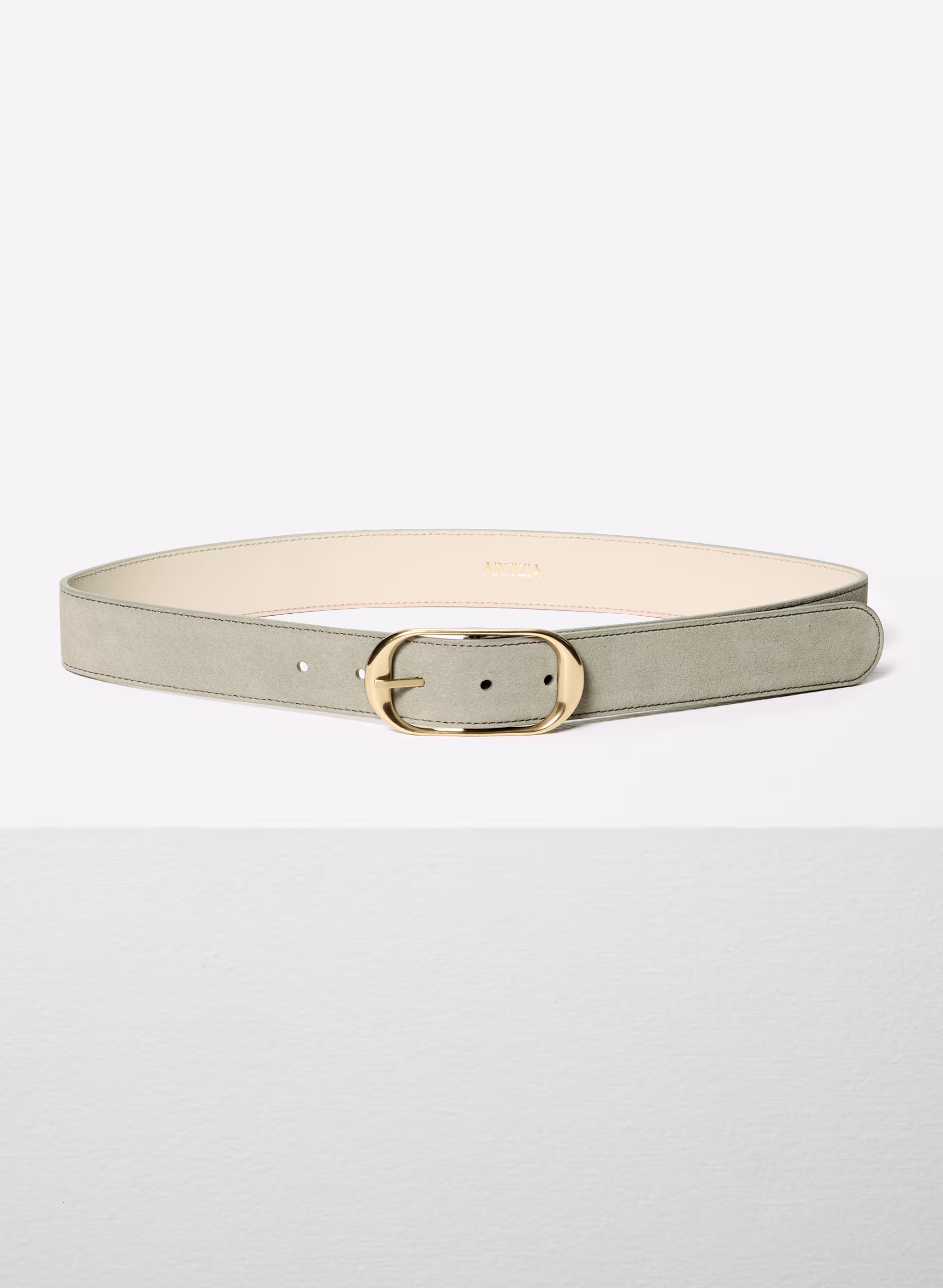 Halo Solid Brass Suede Belt