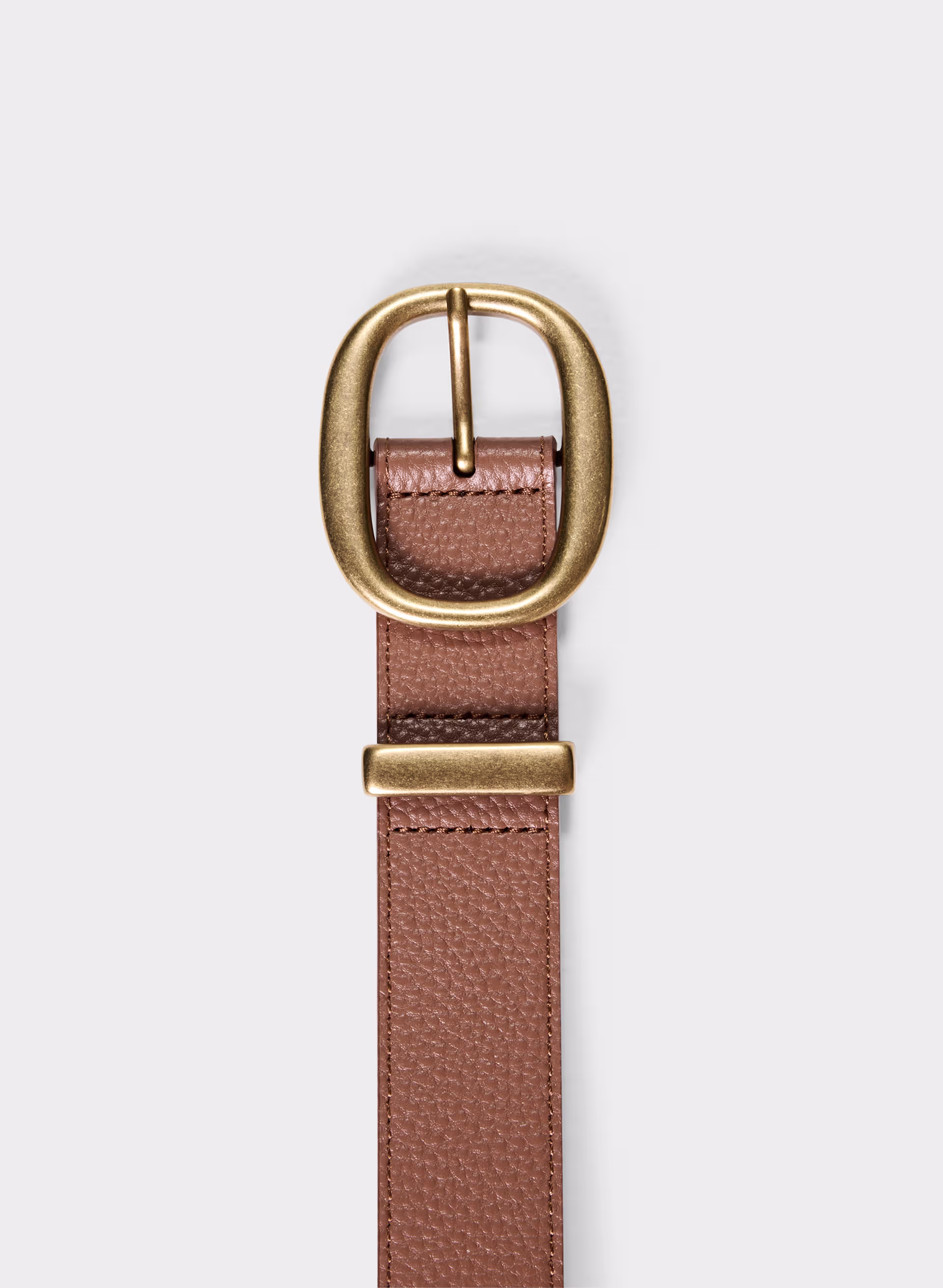 Lifetime Solid Brass Leather Wide Belt