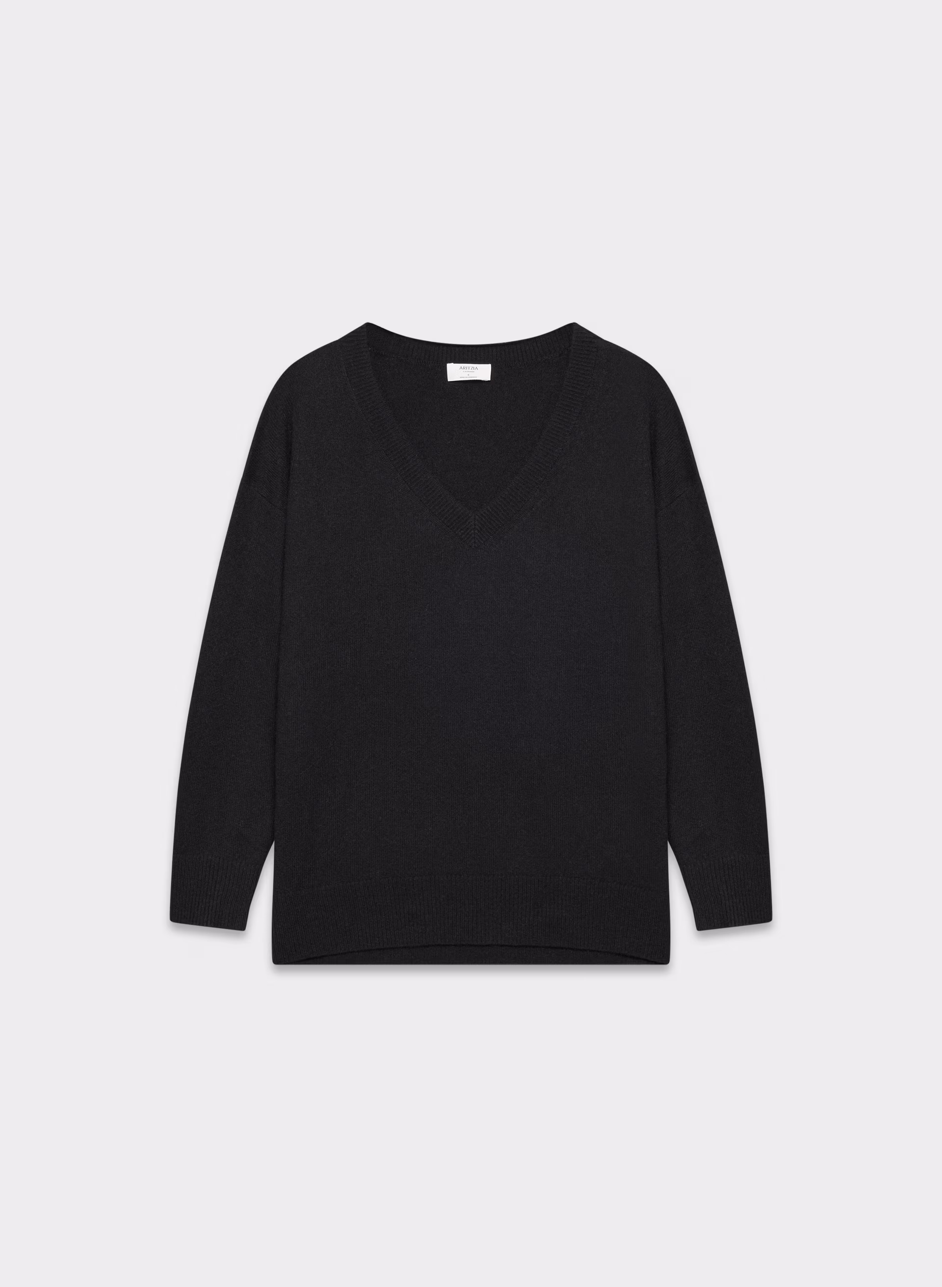 Feather Cashmere Relaxed V-neck Sweater