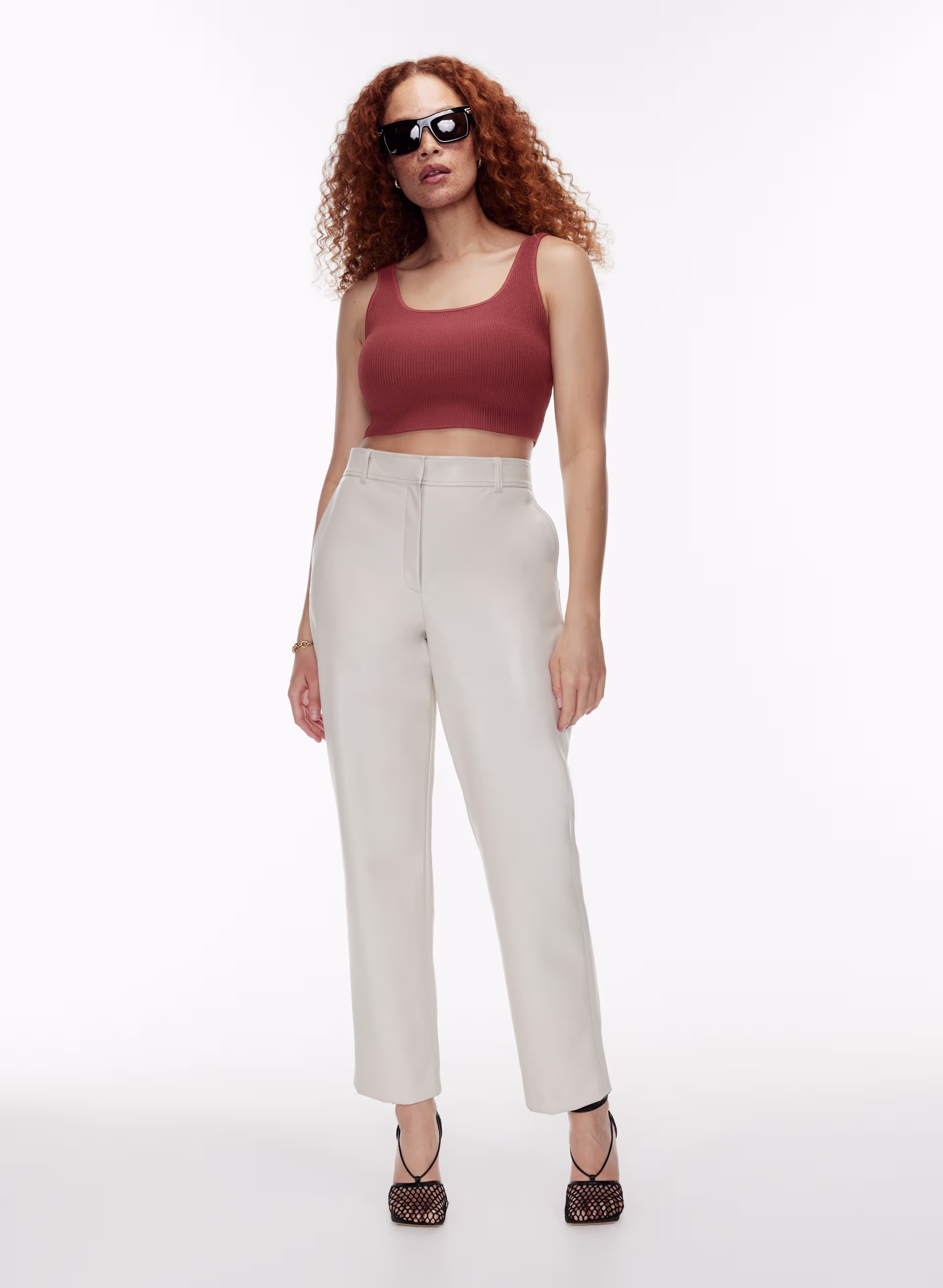 Sculpt Knit Squareneck Cropped Tank