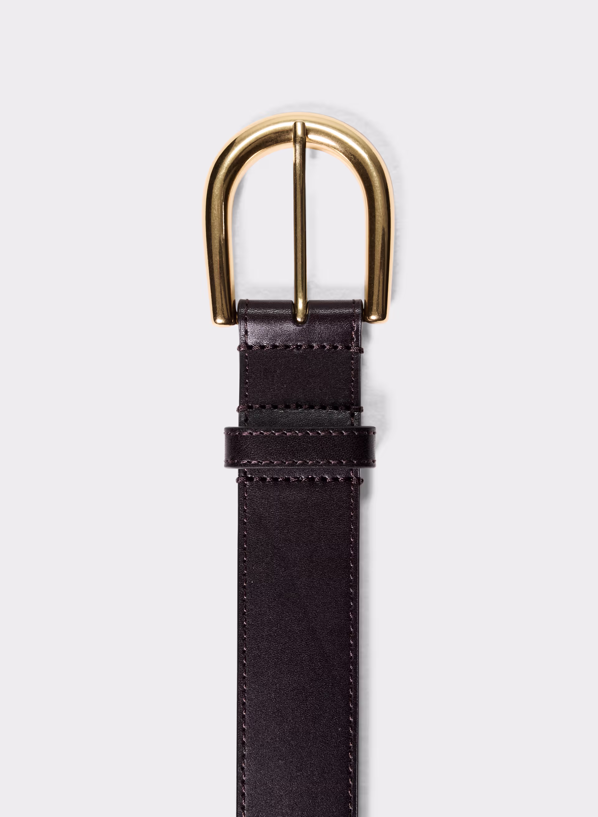 Accent Solid Brass Leather Wide Belt