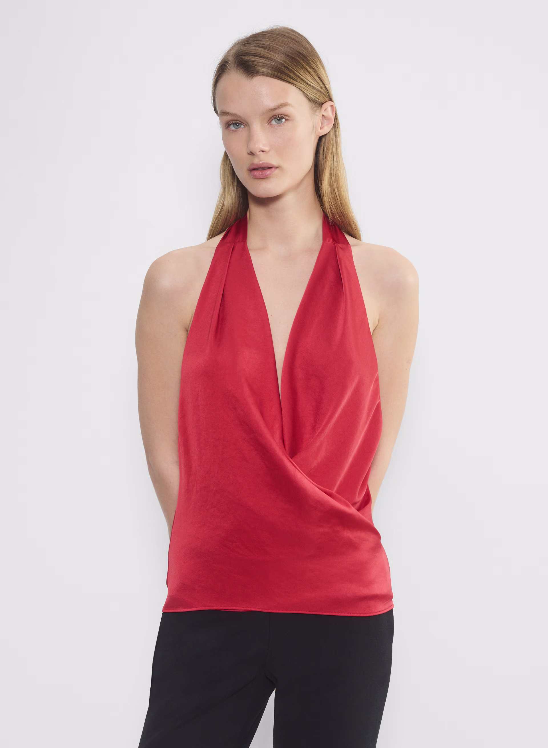 Martini Satin Halter Blouse