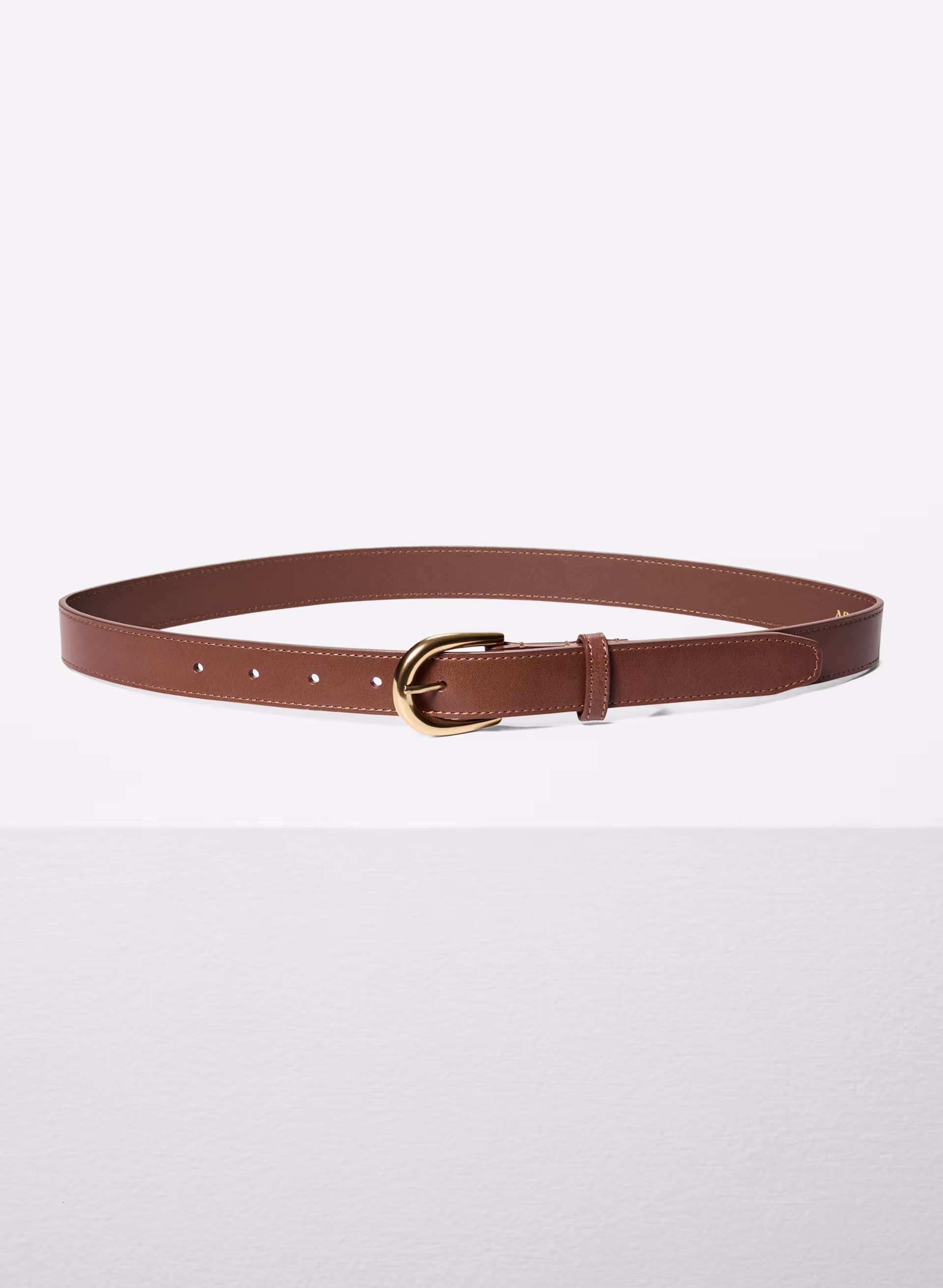 Accent Solid Brass Leather Belt