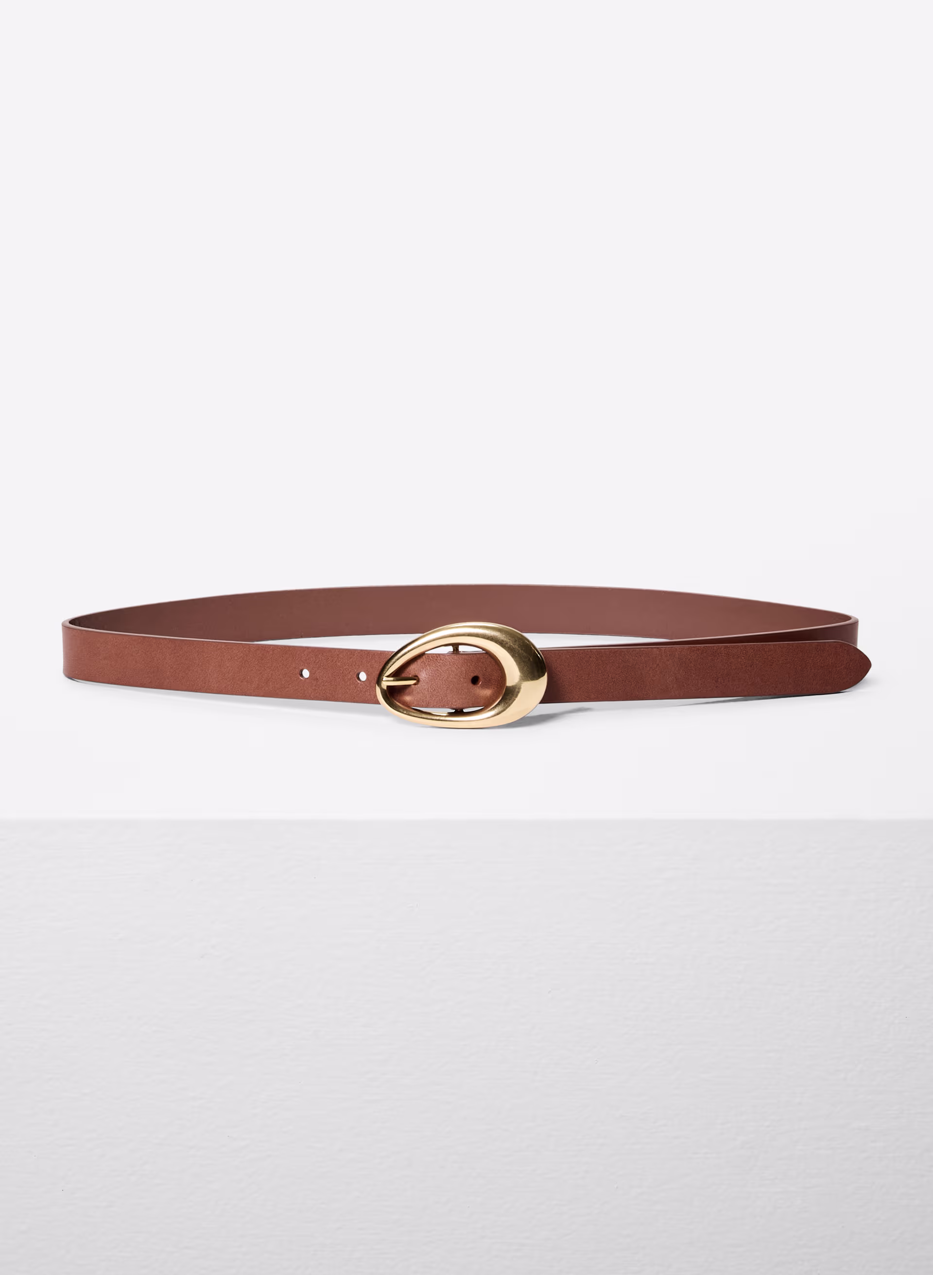 Perennial Solid Brass Leather Belt