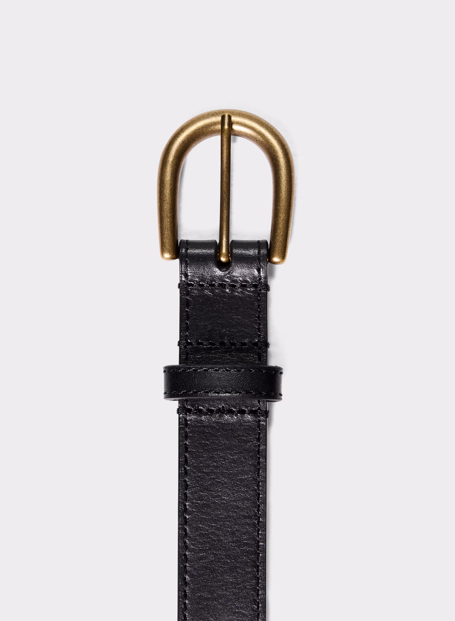 Accent Solid Brass Leather Belt