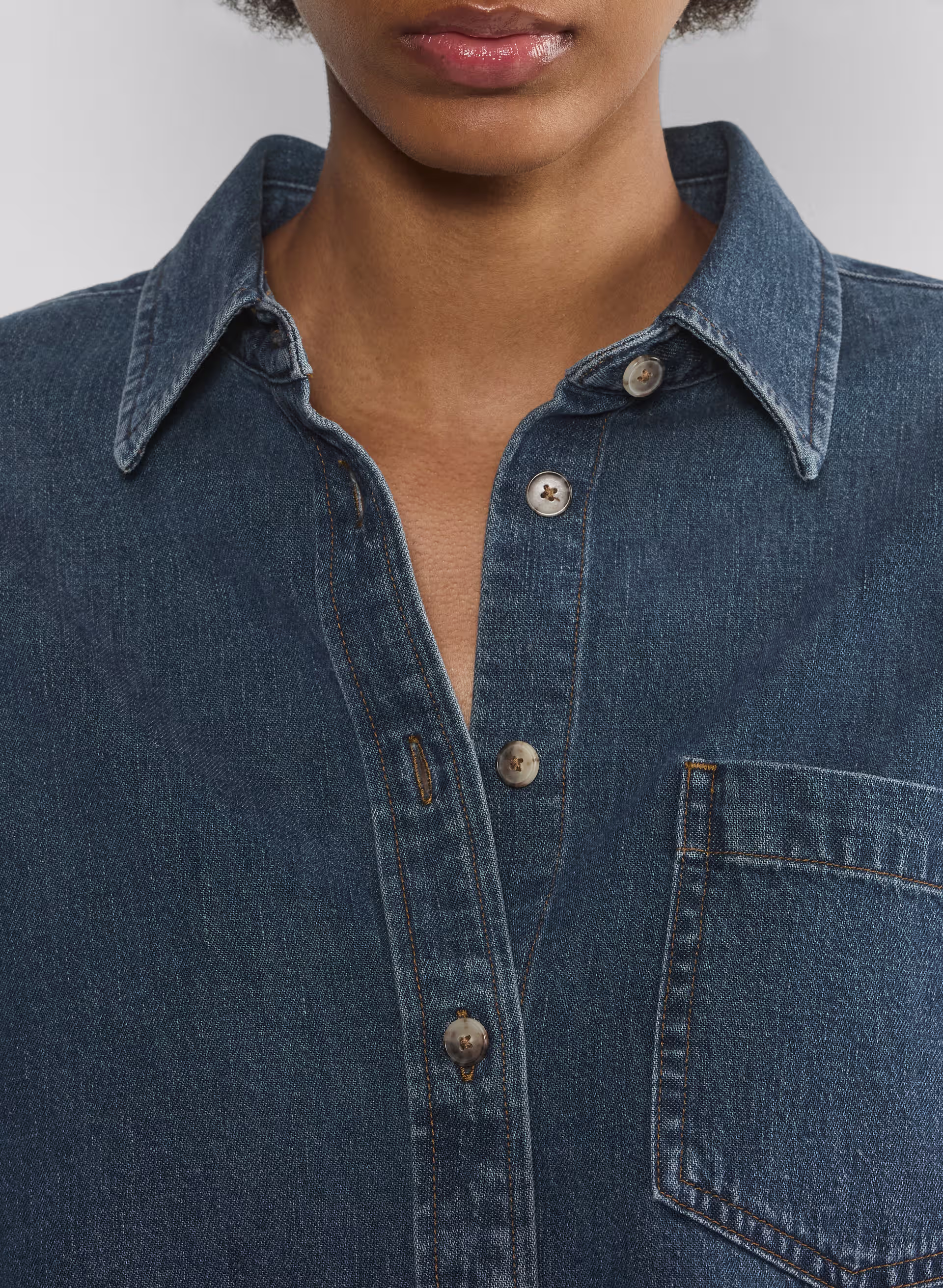 Denim Forum The ’80s Comfy Waist Denim Shirt