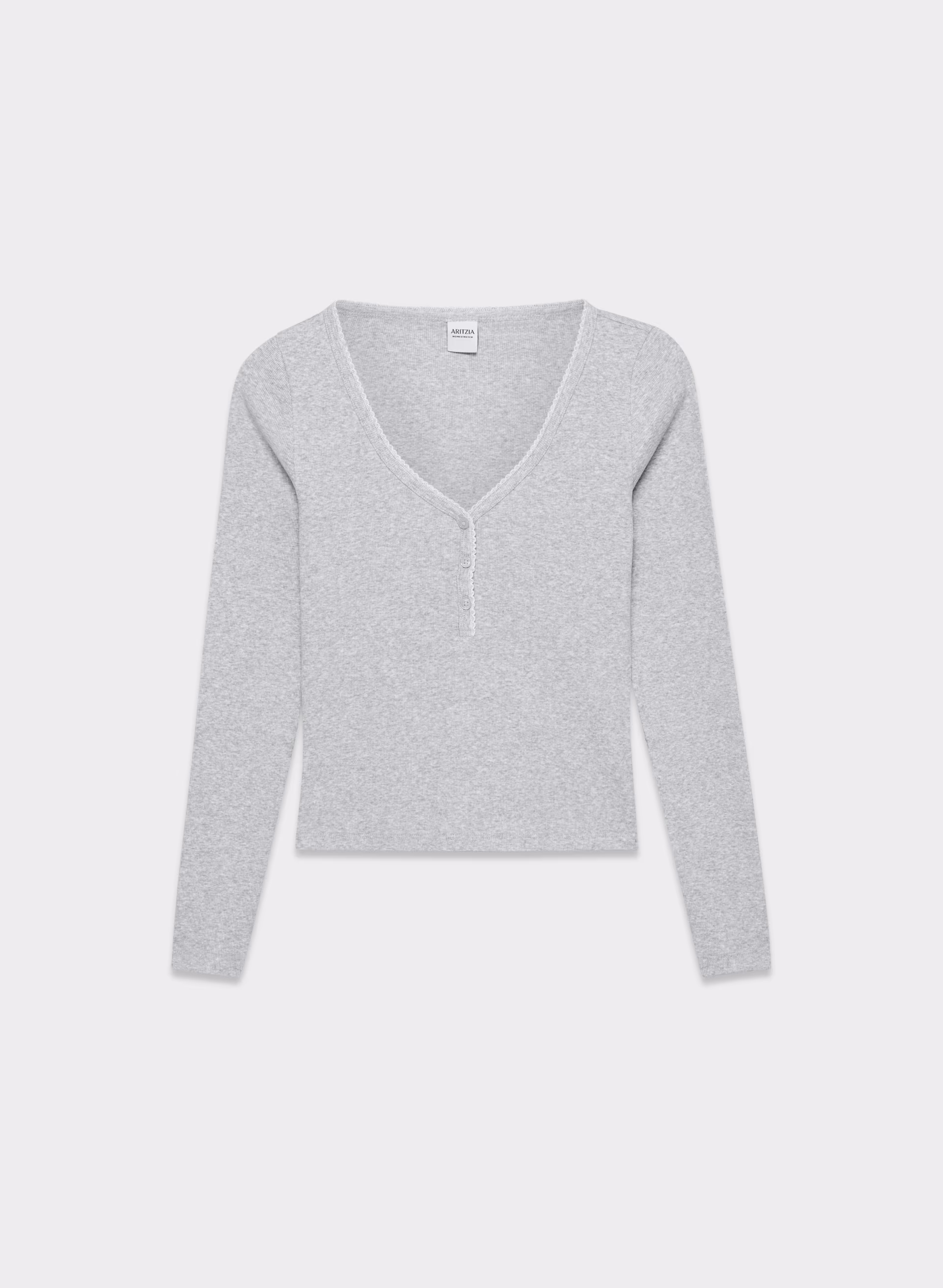 Homestretch™ Rib Lace Henley Longsleeve