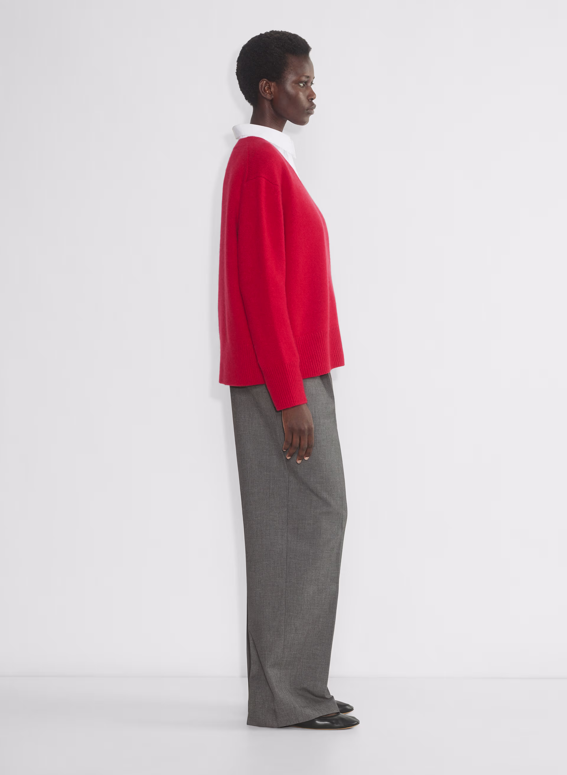 Plush Cashmere Oversized V-neck Sweater