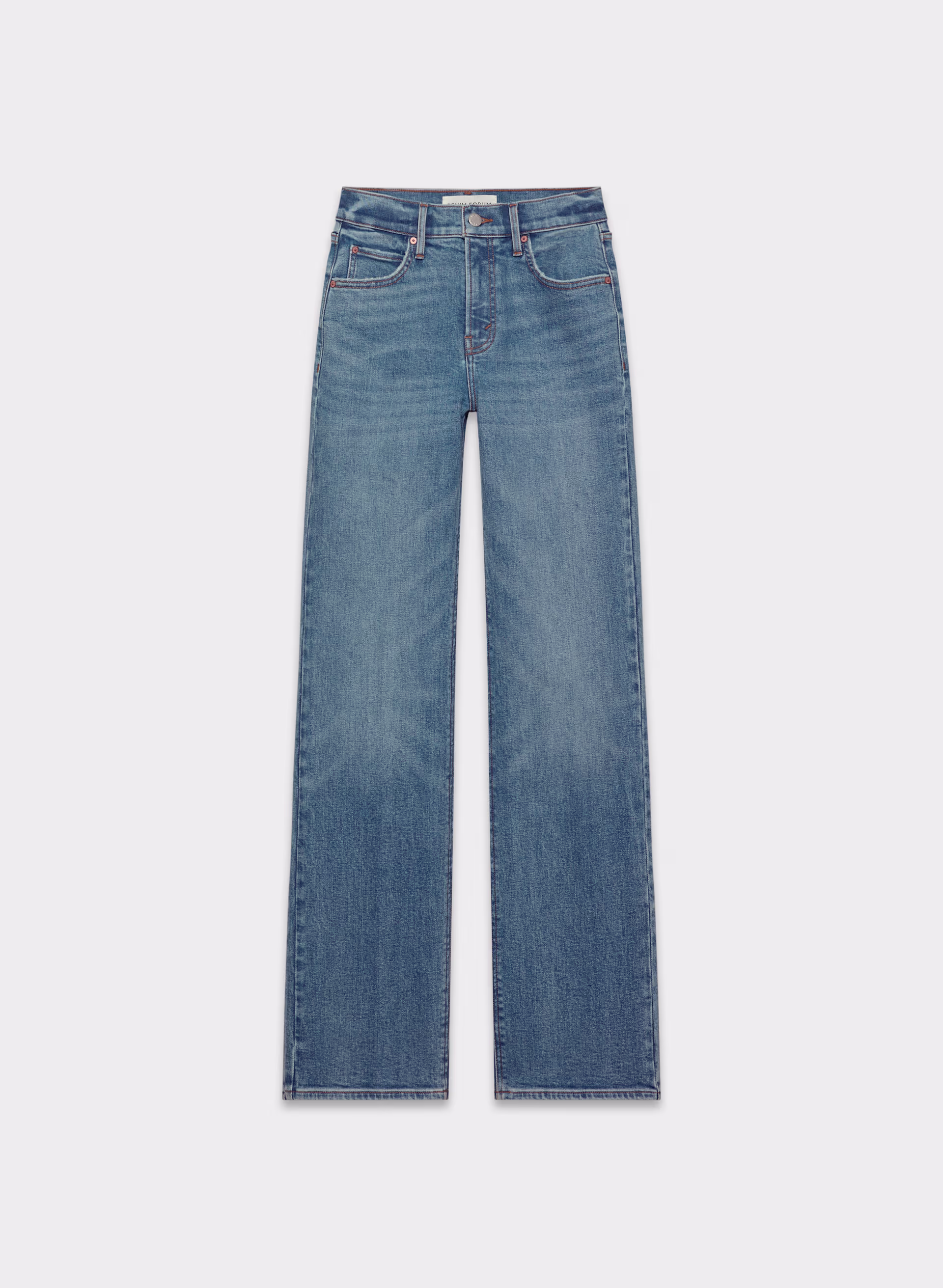 Denim Forum The ‘90s Snatched Mid-rise Straight Jean