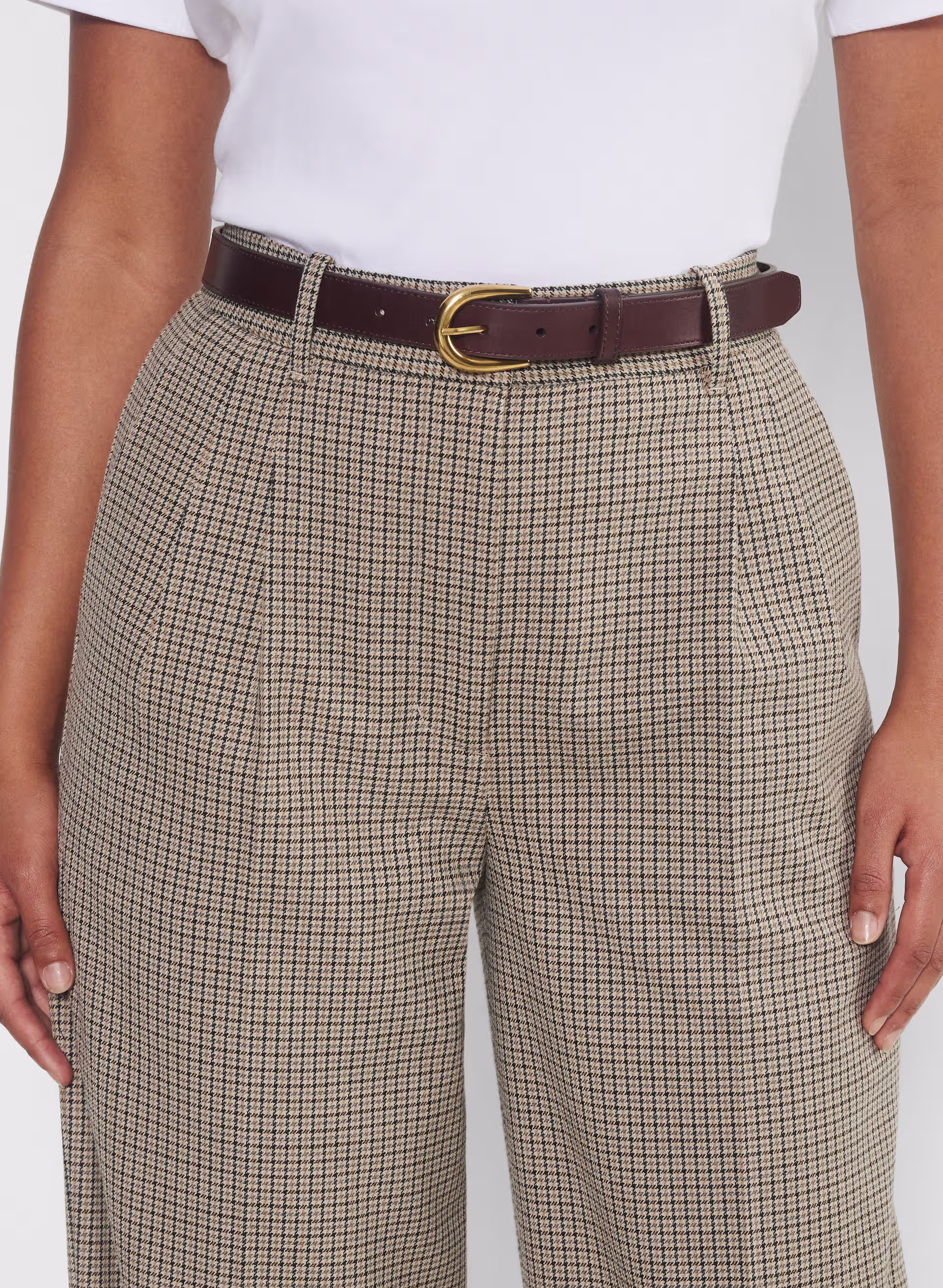 Accent Solid Brass Leather Belt