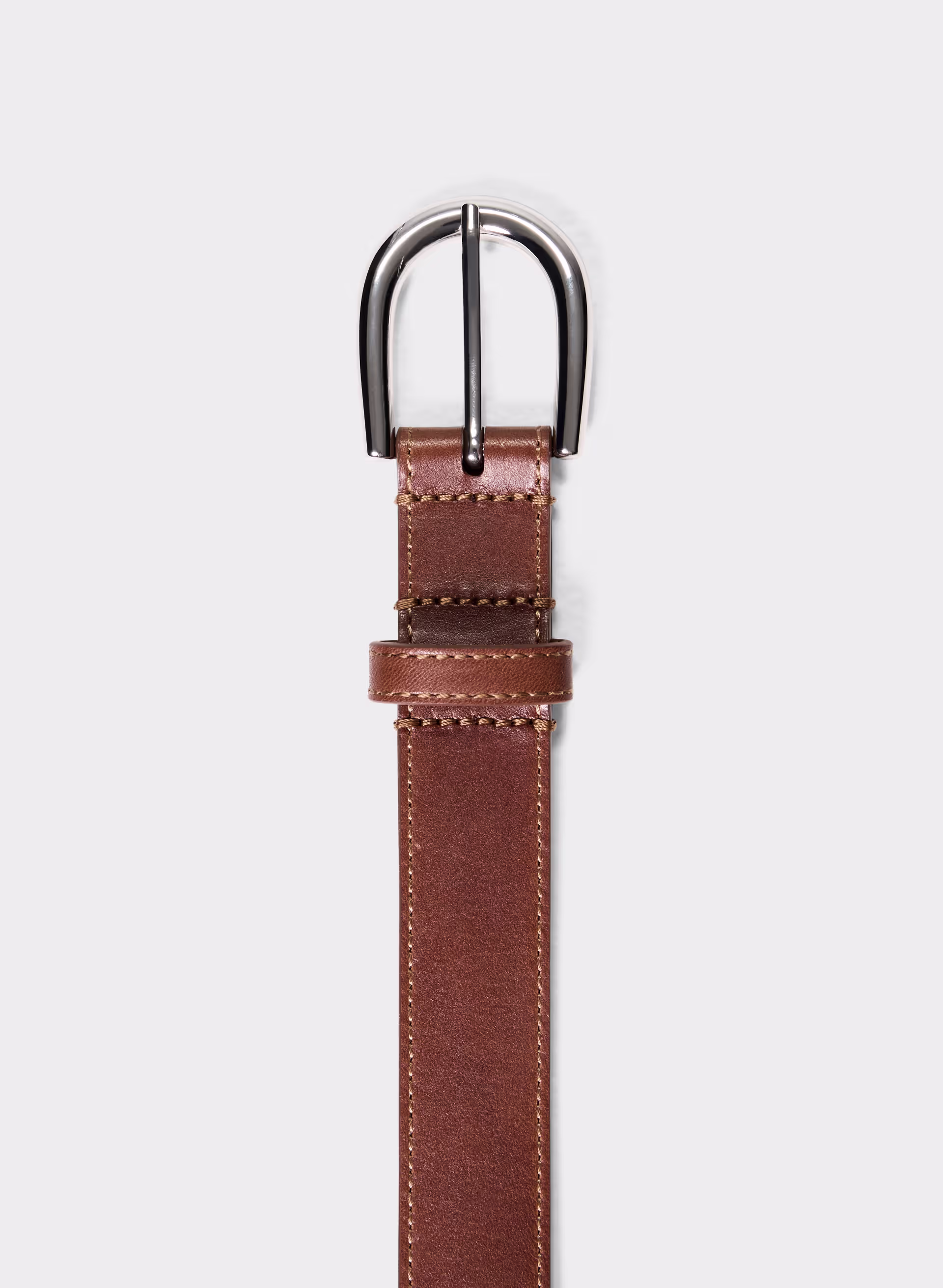 Accent Solid Brass Leather Belt