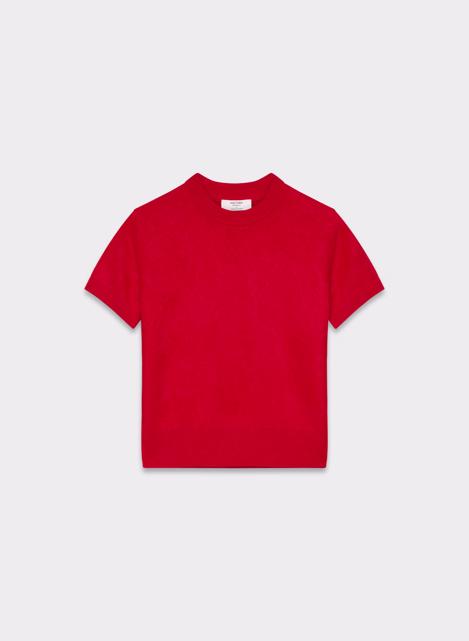 Brushed Cashmere Shortsleeve Crew Sweater