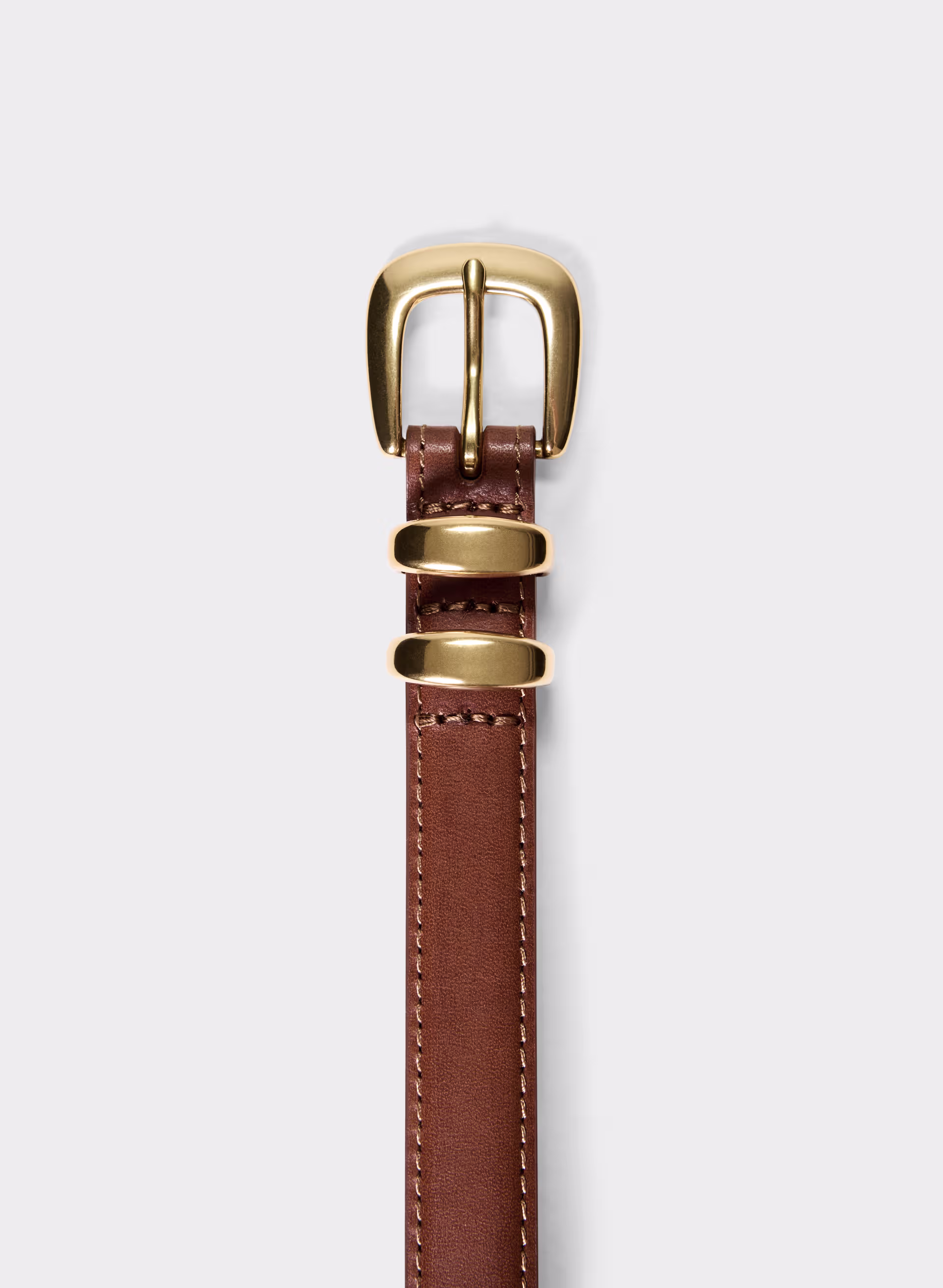 Legendary Solid Brass Leather Slim Belt