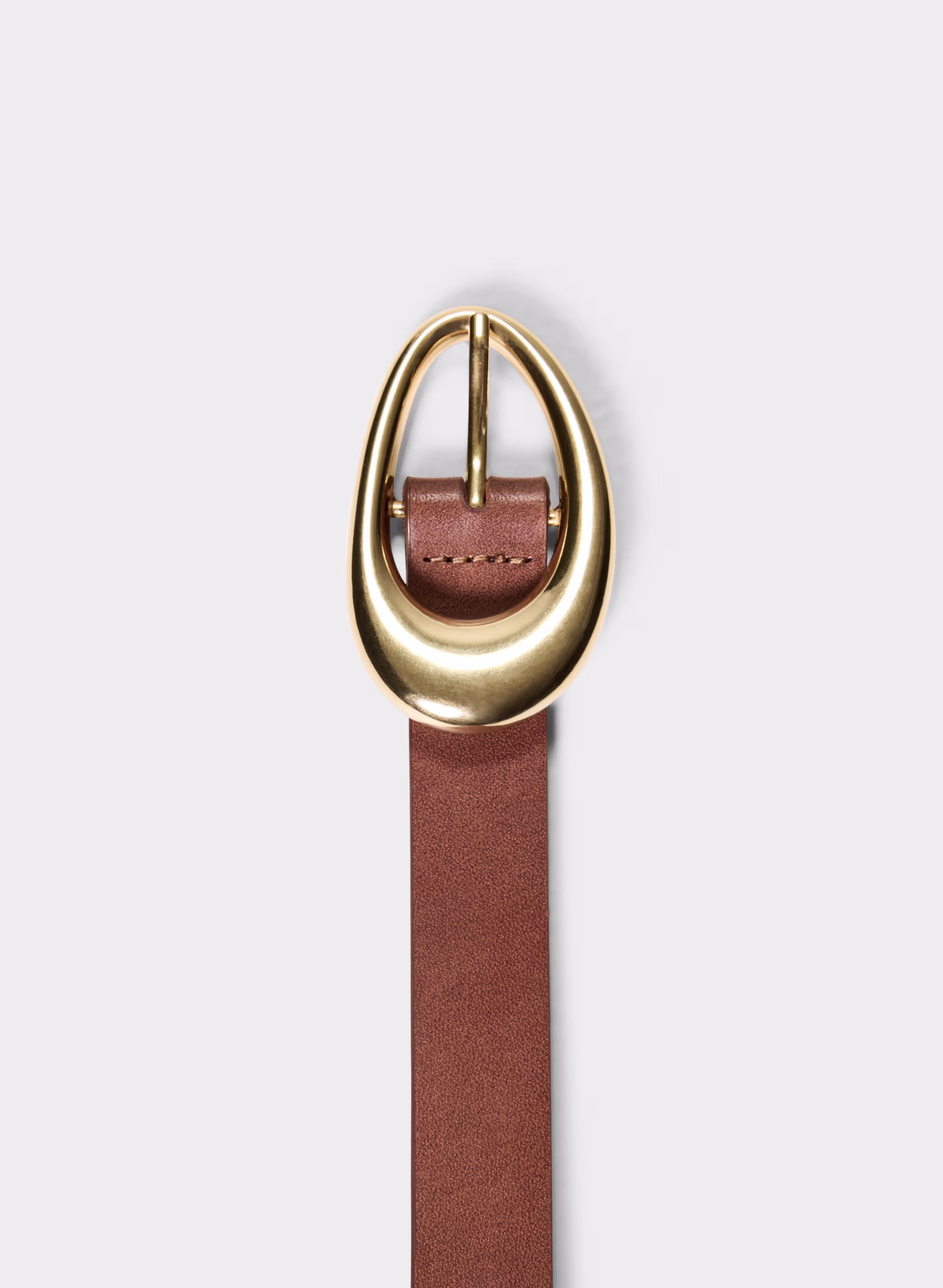 Perennial Solid Brass Leather Belt