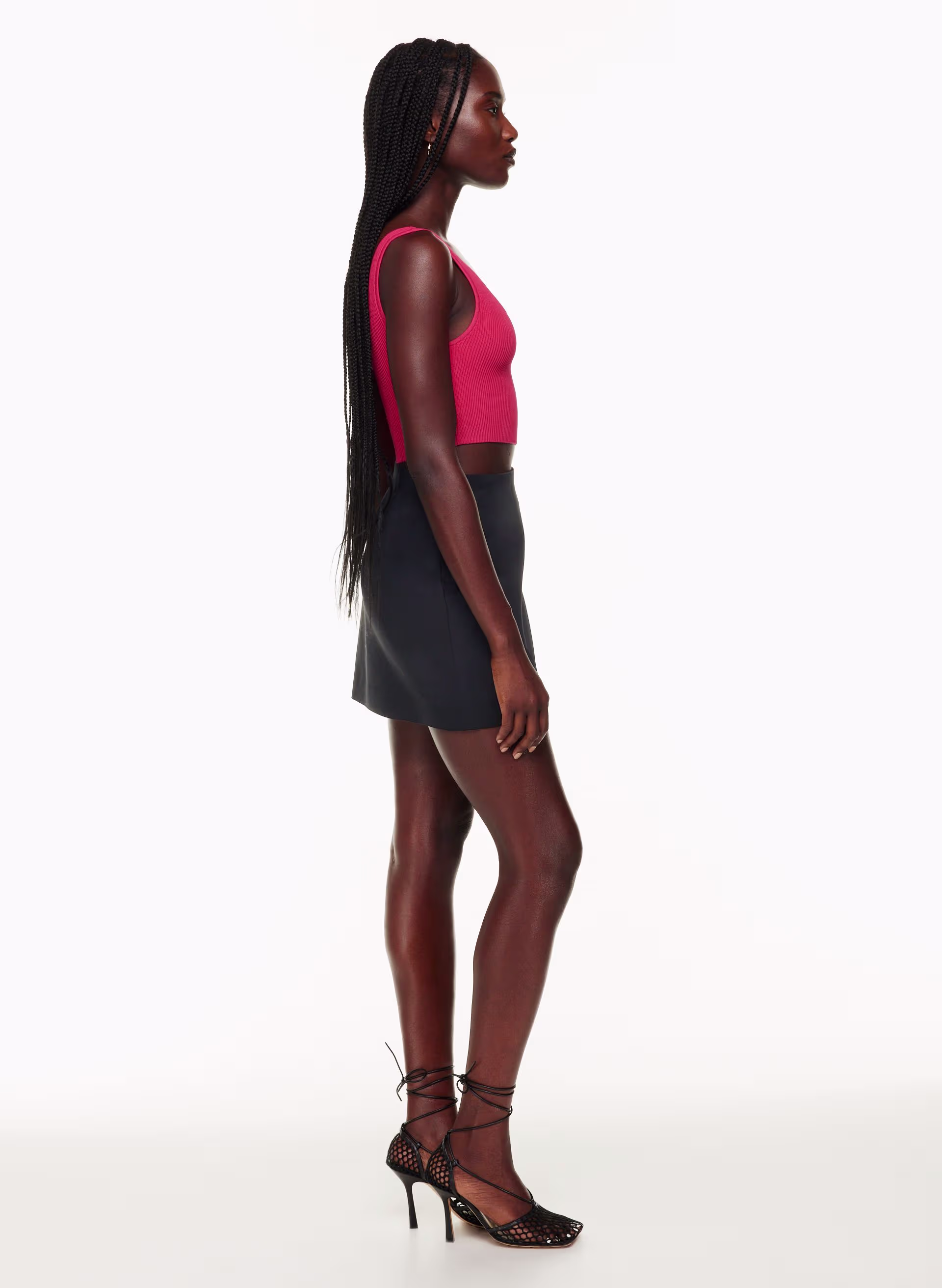 Sculpt Knit Squareneck Cropped Tank