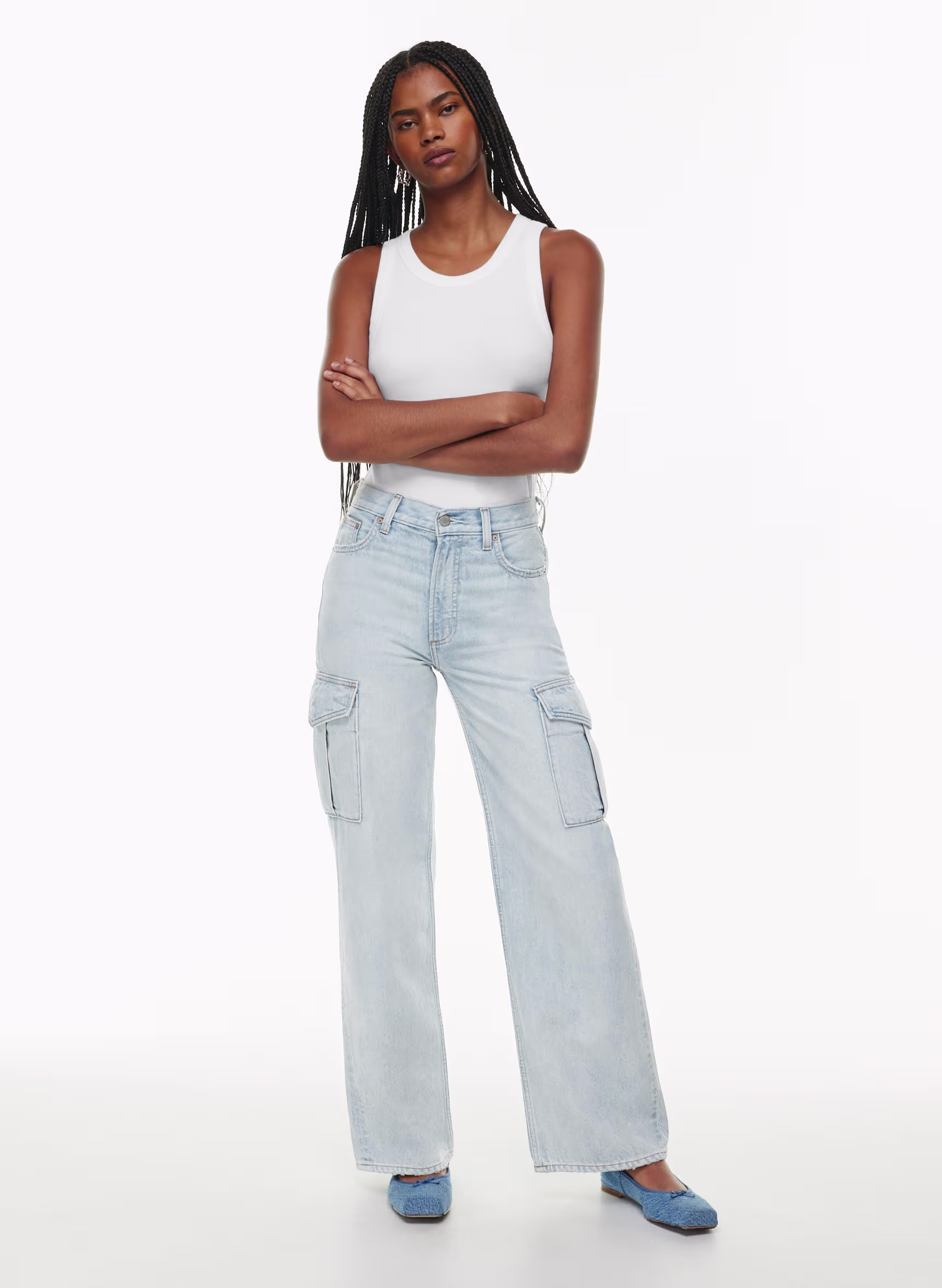 Denim Forum The Farrah Hi-rise Cargo Jean