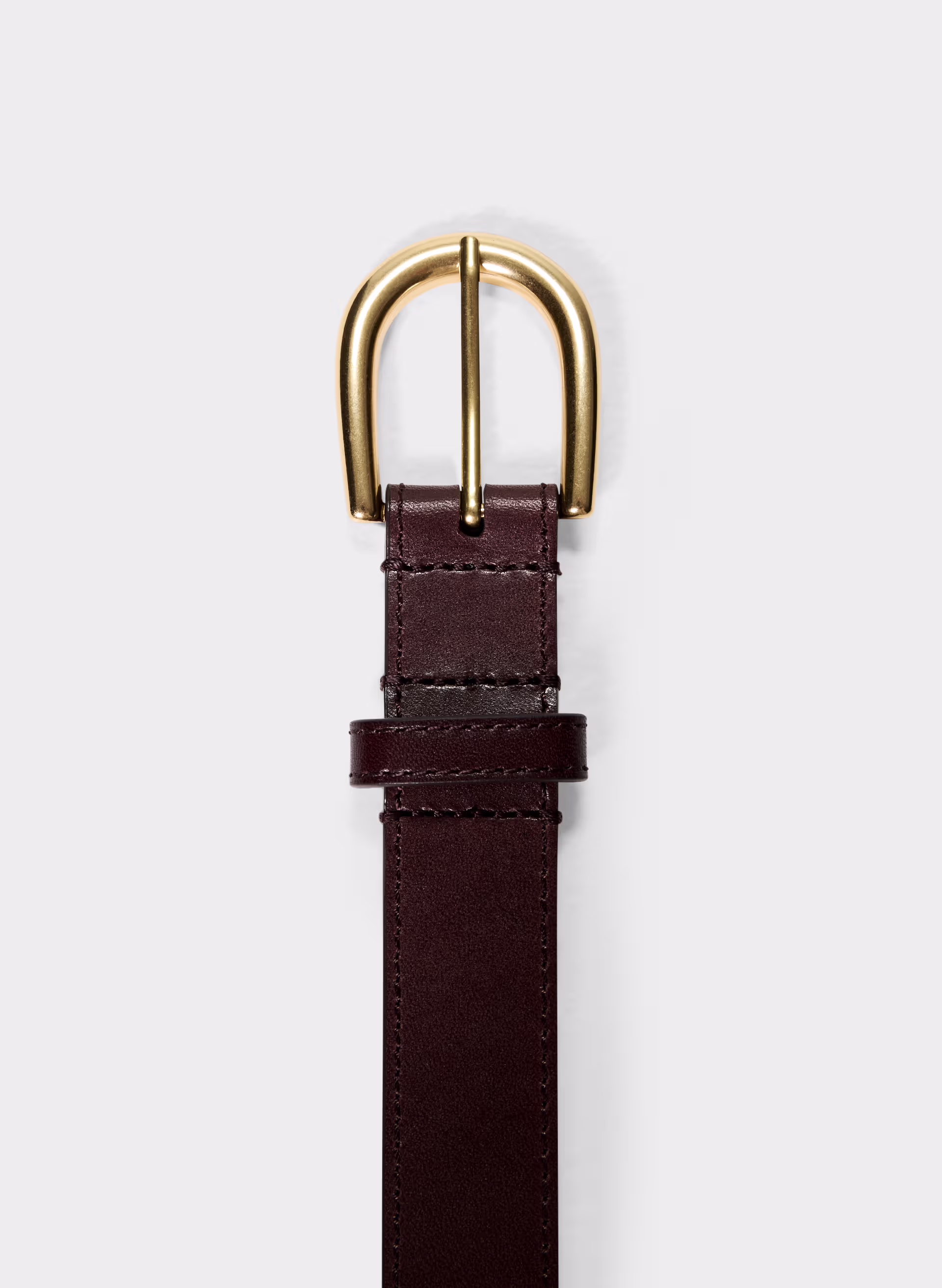 Accent Solid Brass Leather Belt