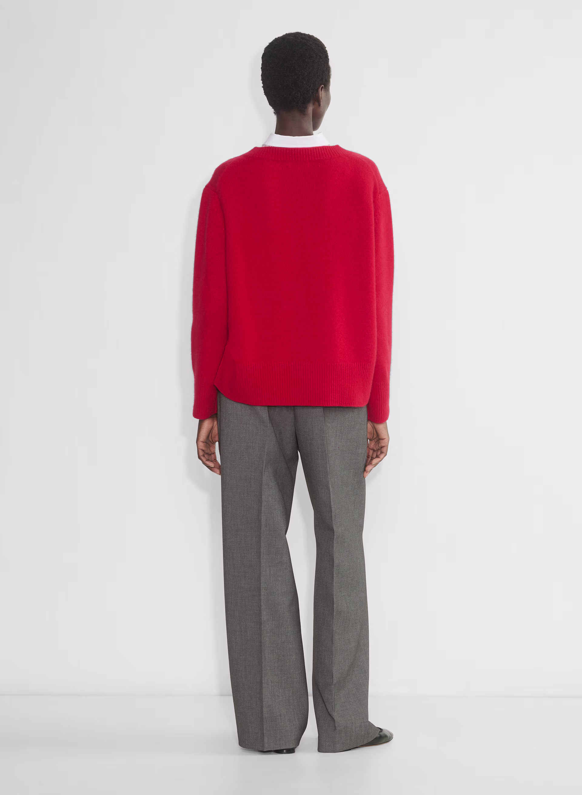 Plush Cashmere Oversized V-neck Sweater