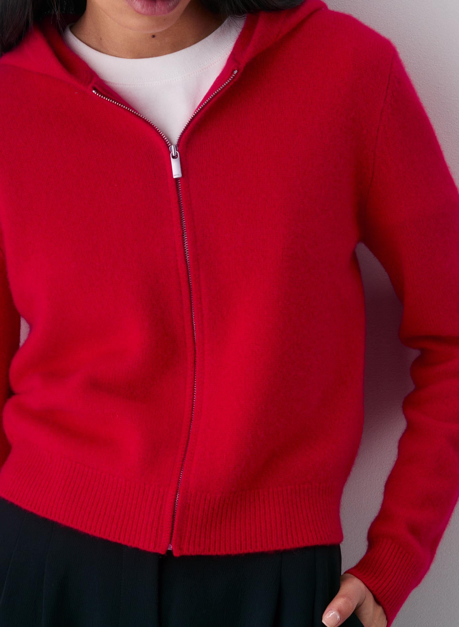 Essential Cashmere Hooded Zip-up