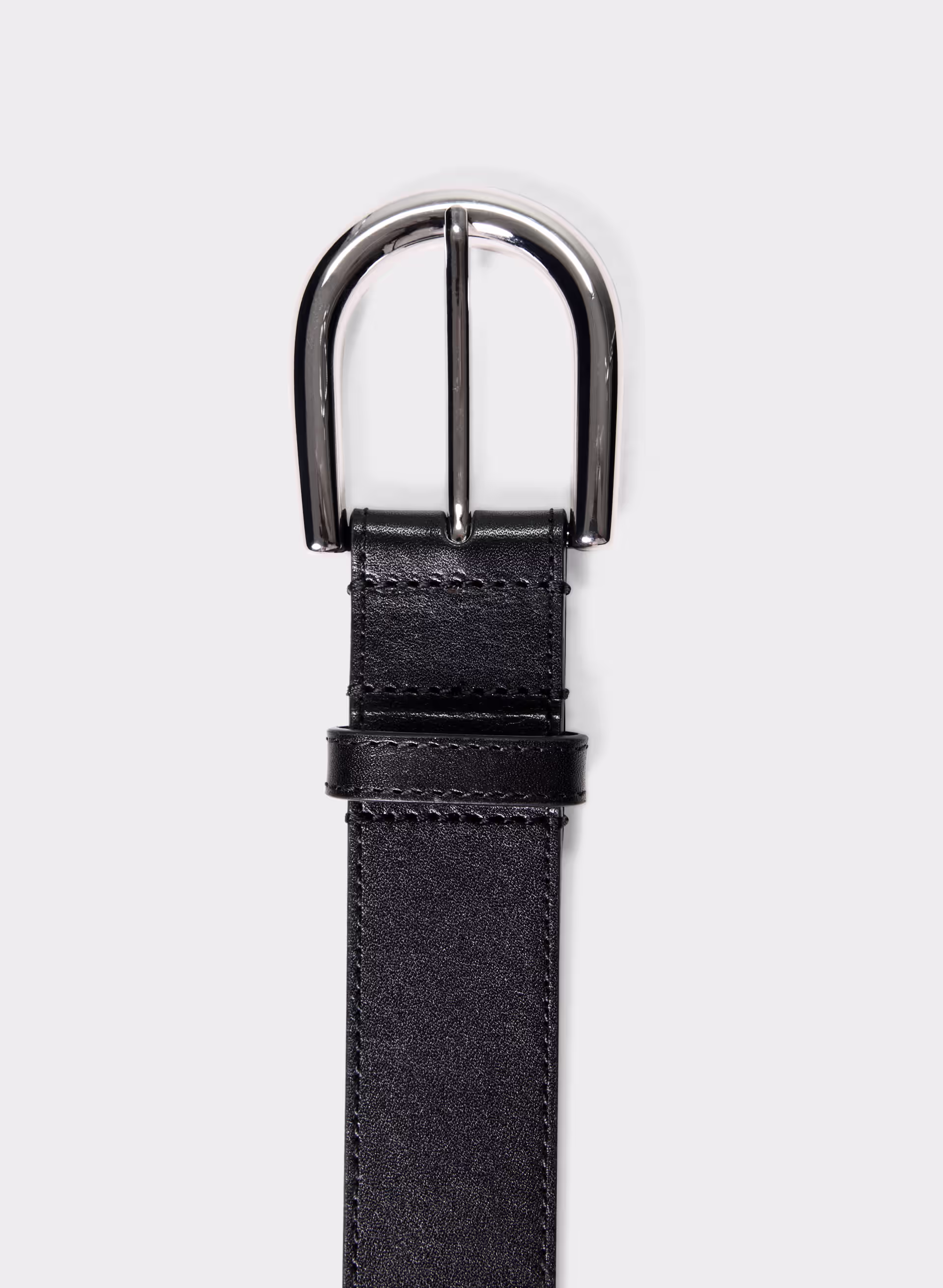Accent Solid Brass Leather Wide Belt