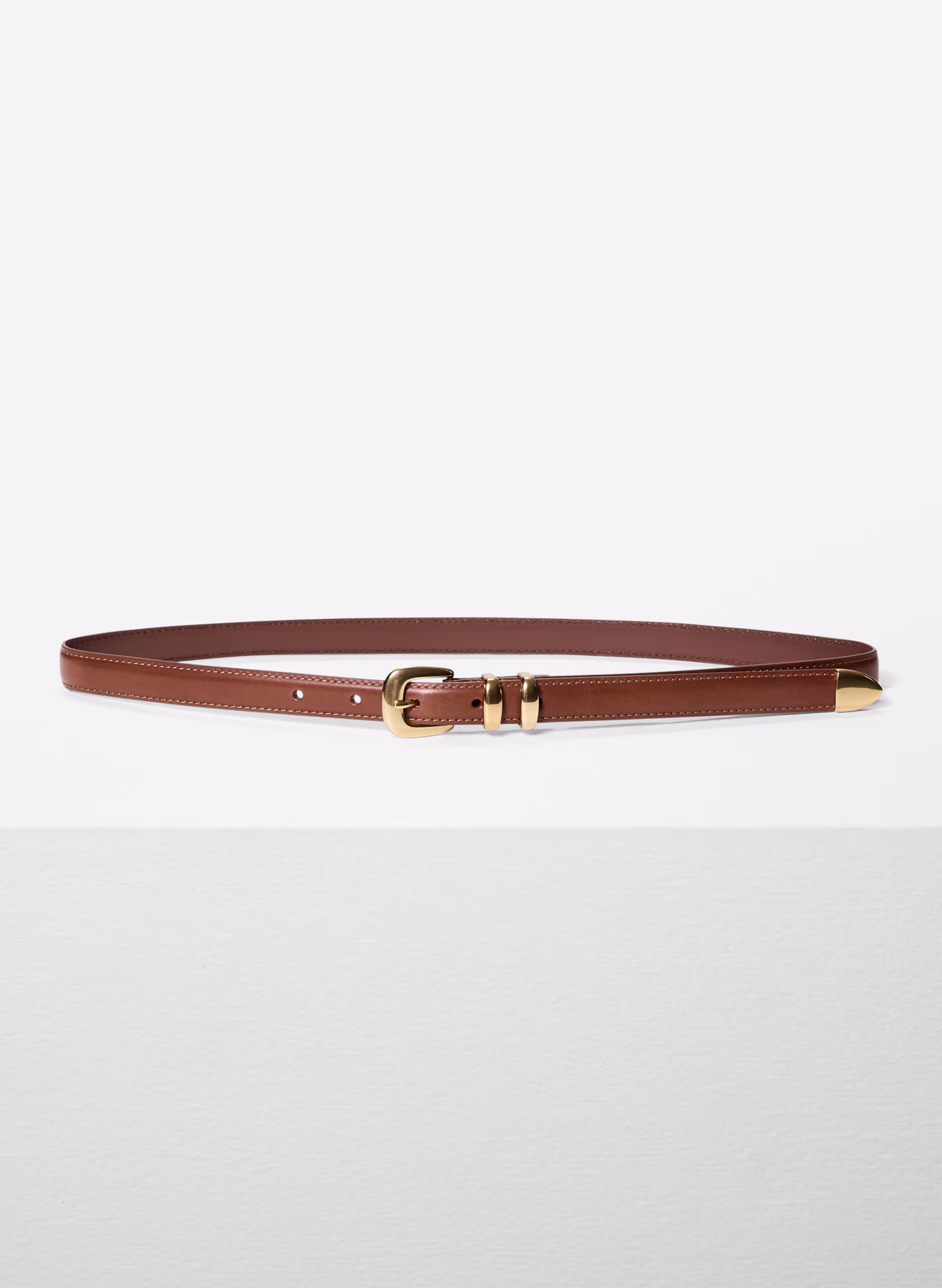 Legendary Solid Brass Leather Slim Belt