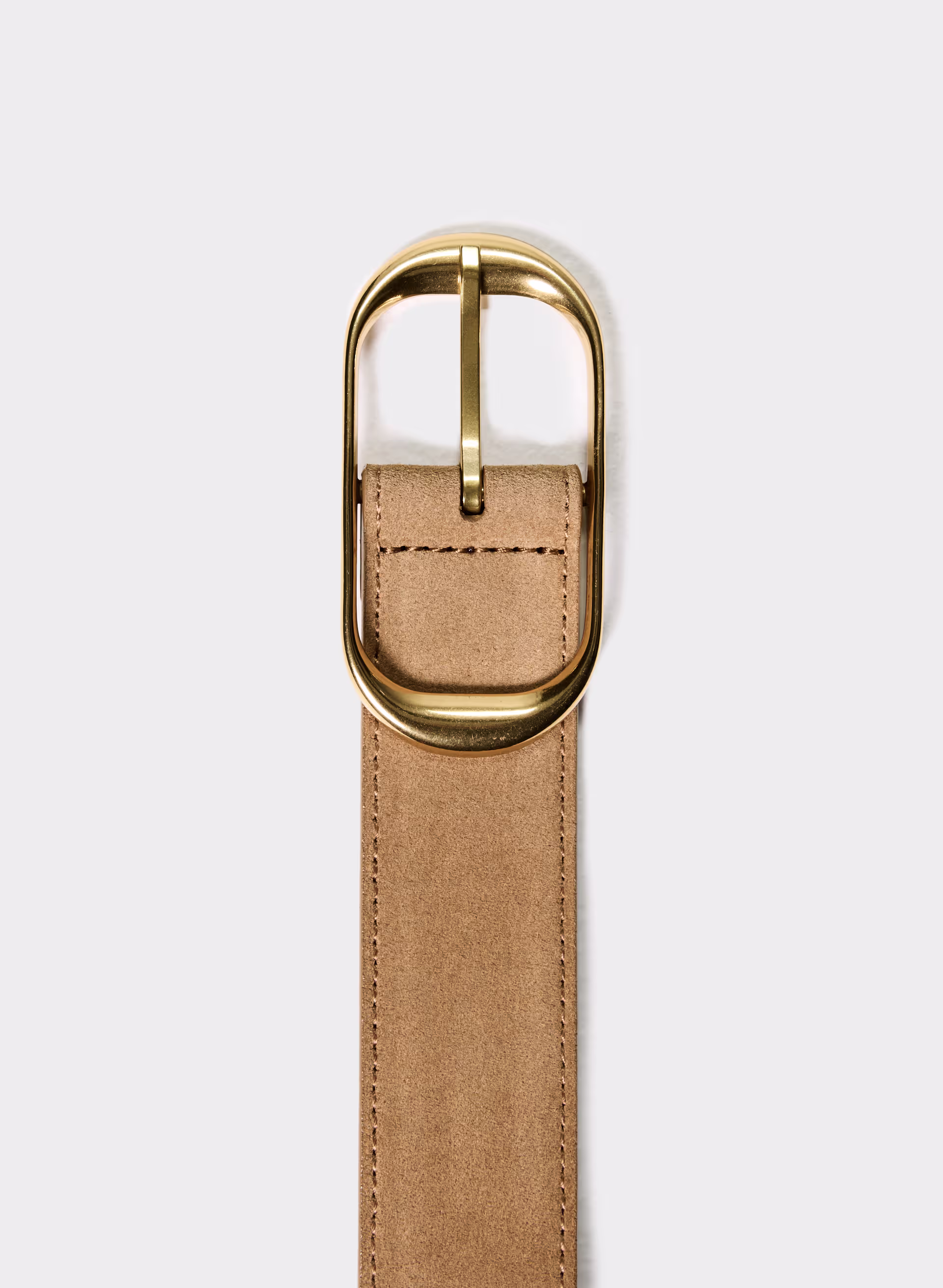 Halo Solid Brass Suede Belt