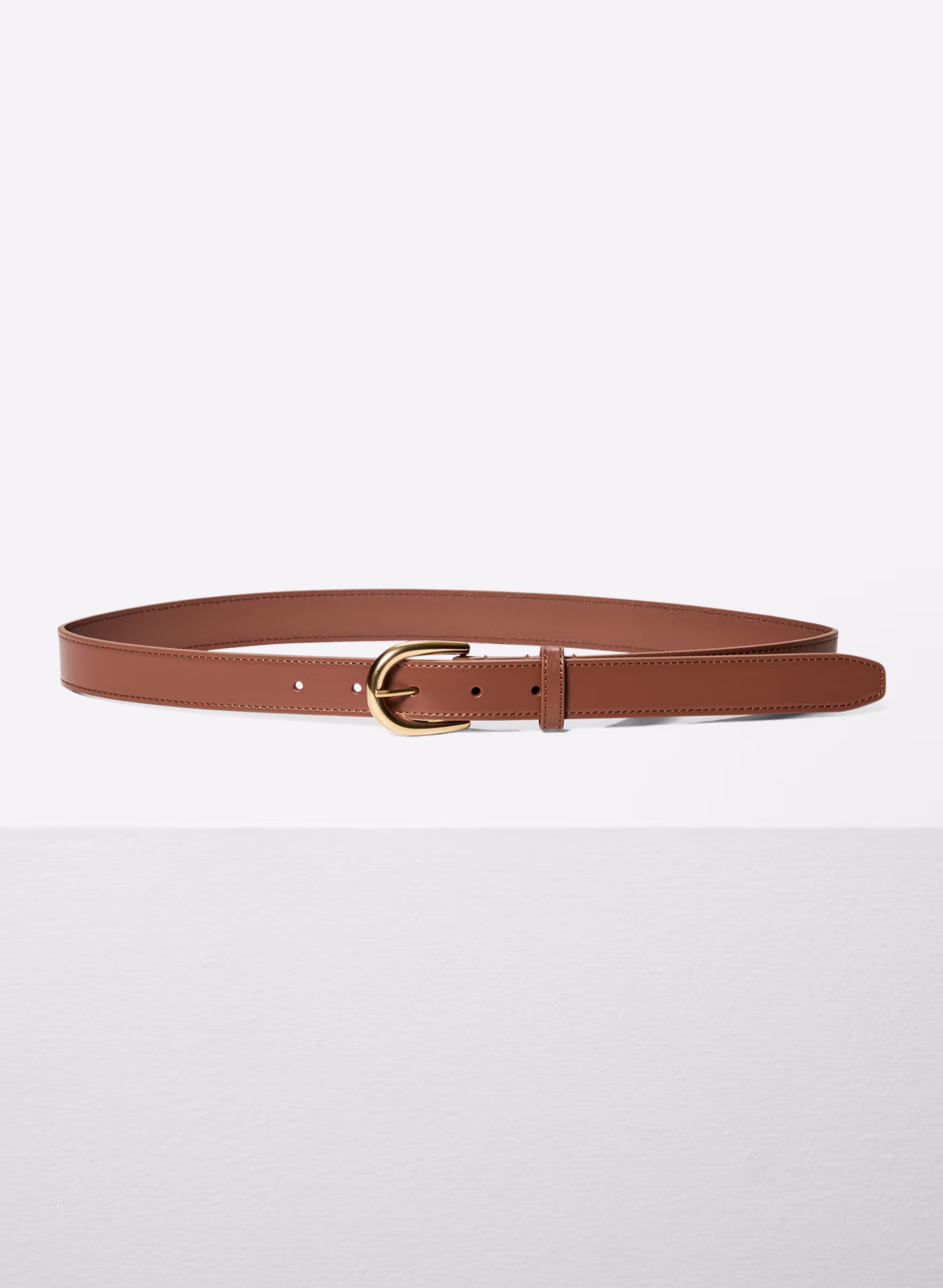 Accent Solid Brass Leather Belt