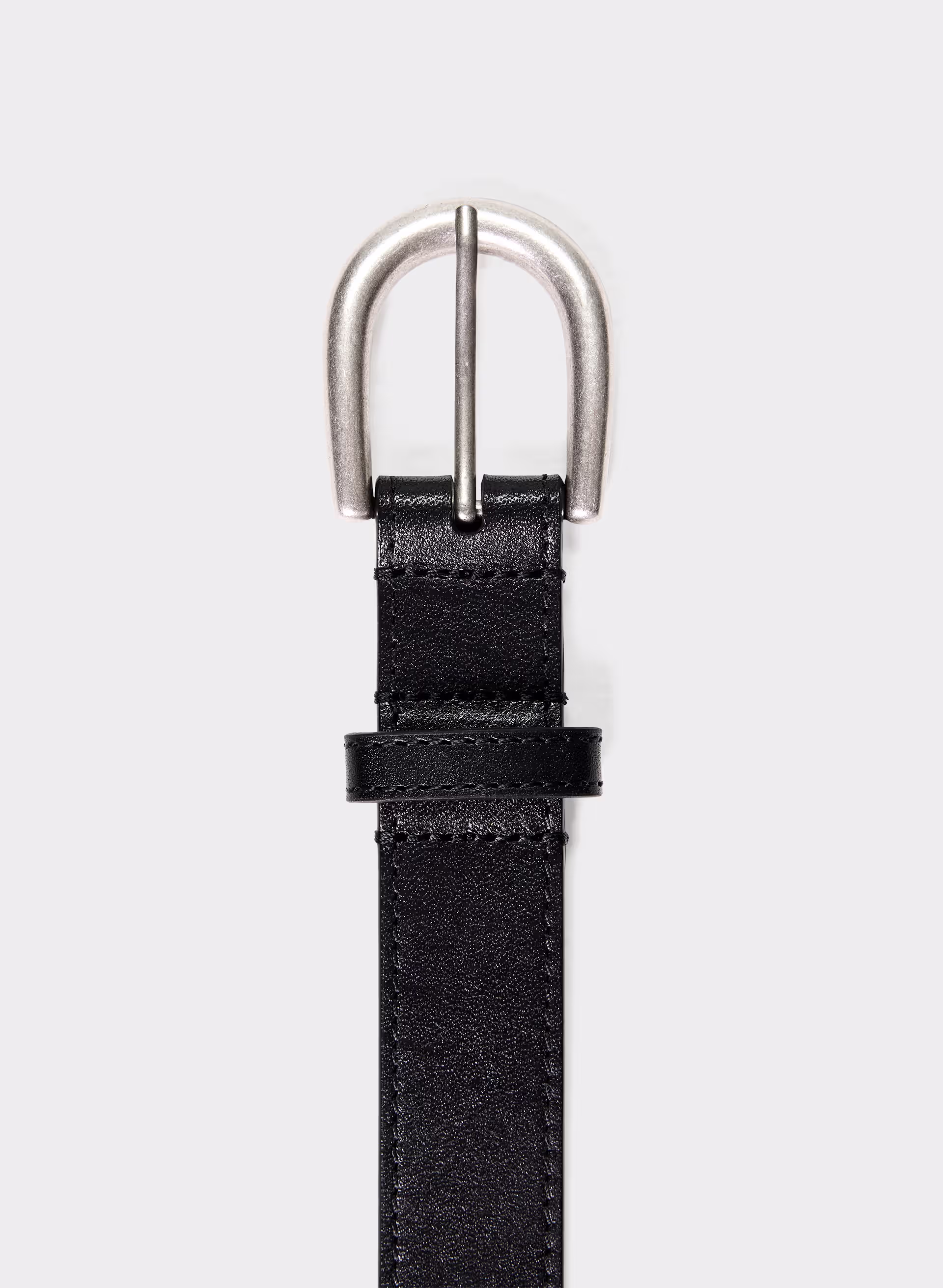 Accent Solid Brass Leather Belt