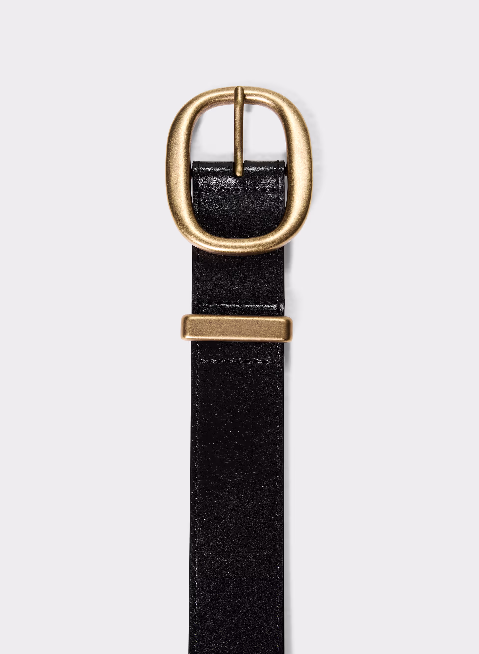 Lifetime Solid Brass Leather Wide Belt