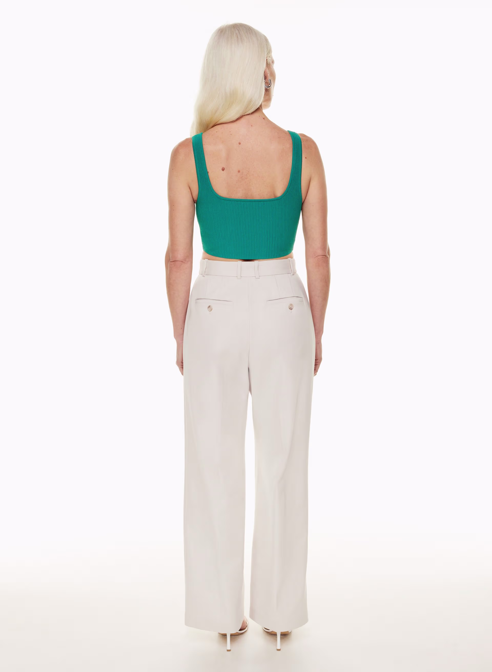 Sculpt Knit Squareneck Cropped Tank