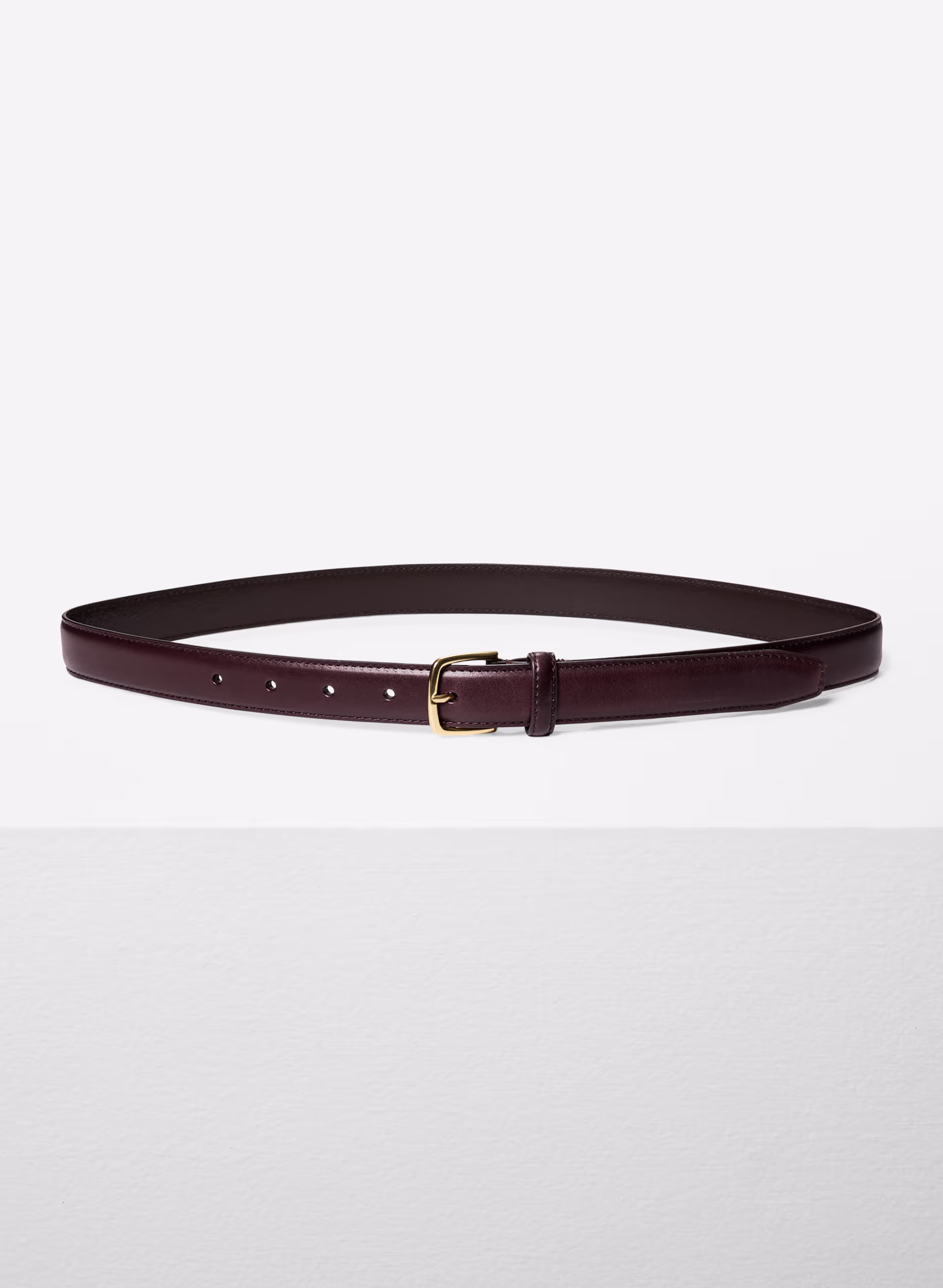 Essential Solid Brass Leather Belt