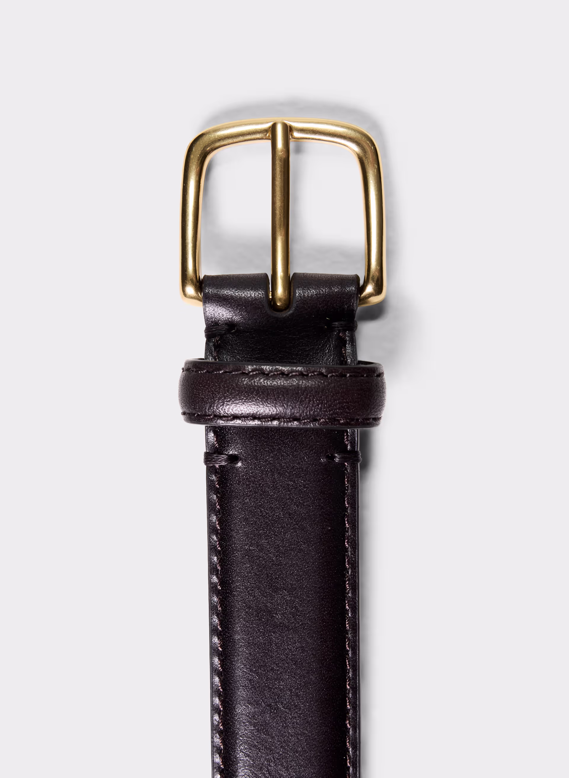 Essential Solid Brass Leather Belt