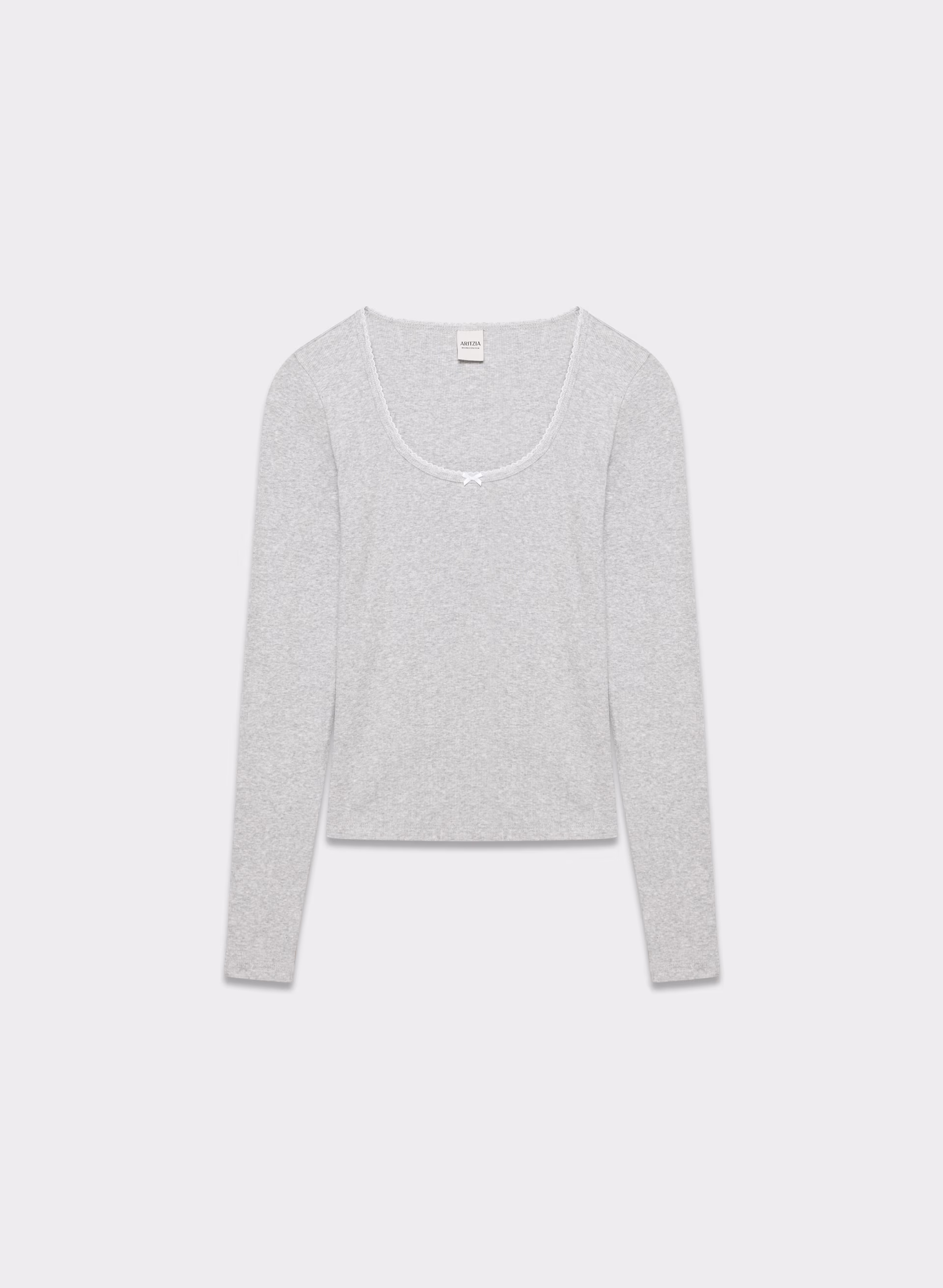 Homestretch™ Rib Lace Scoopneck Longsleeve