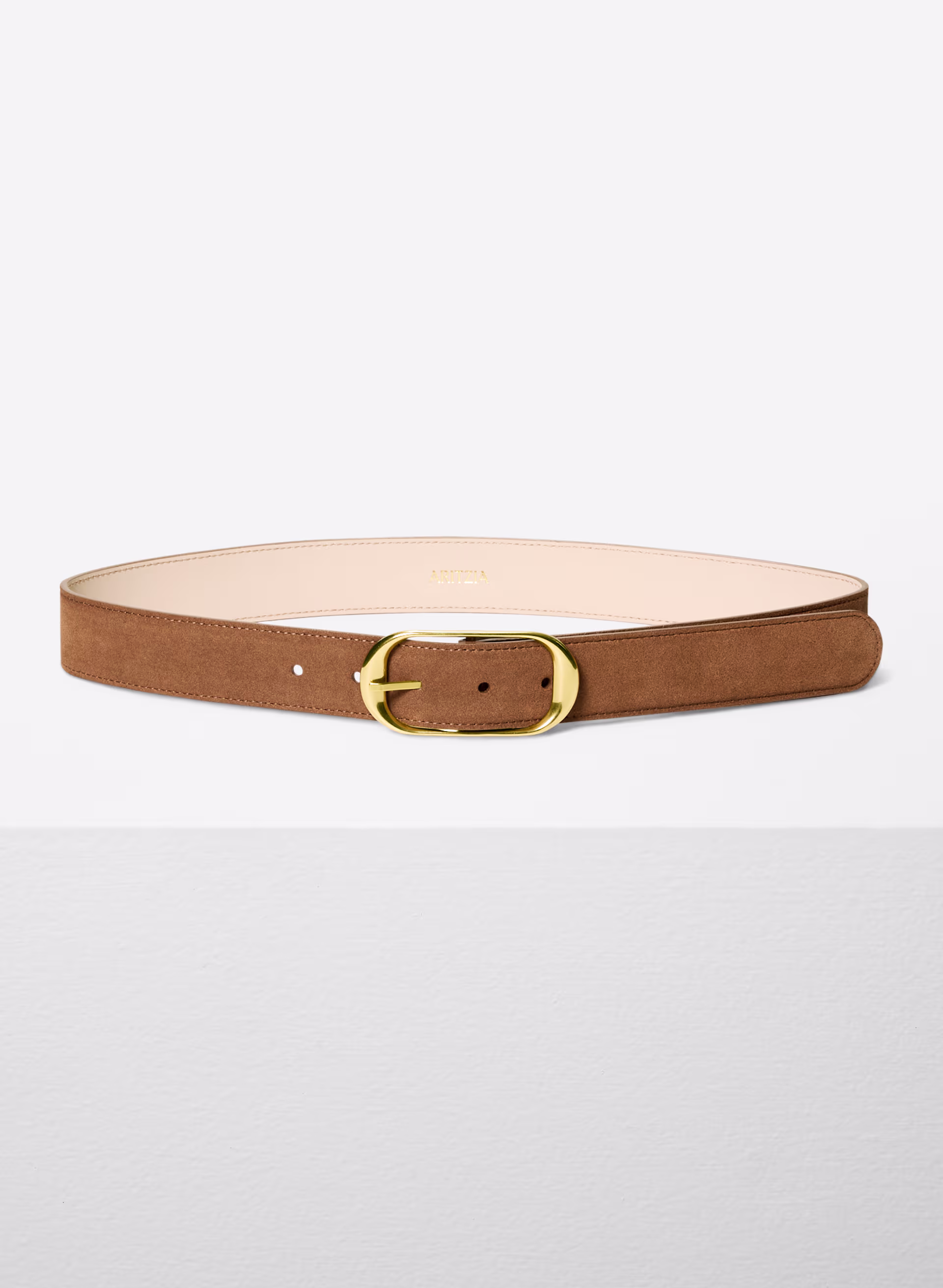Halo Solid Brass Suede Belt