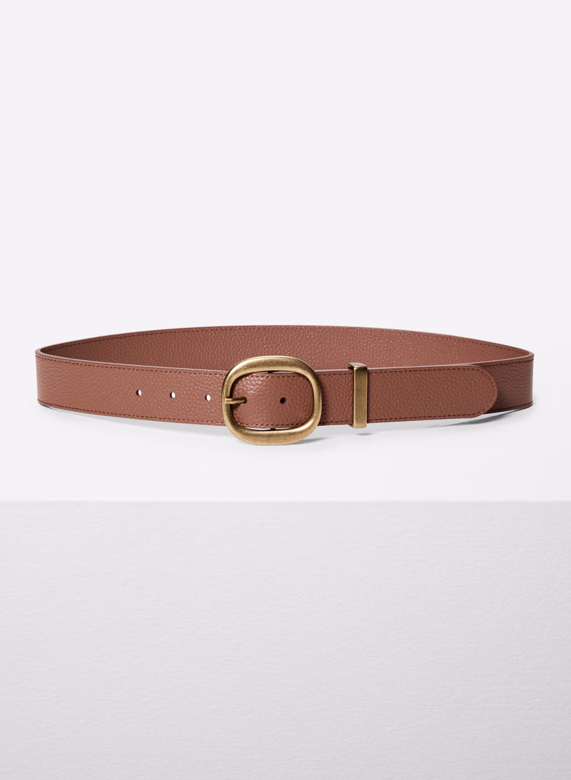 Lifetime Solid Brass Leather Wide Belt