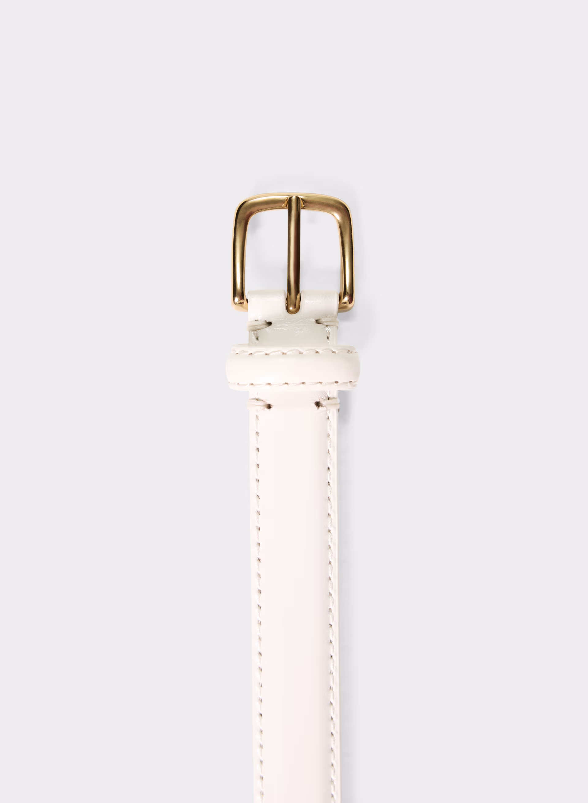 Essential Solid Brass Leather Slim Belt
