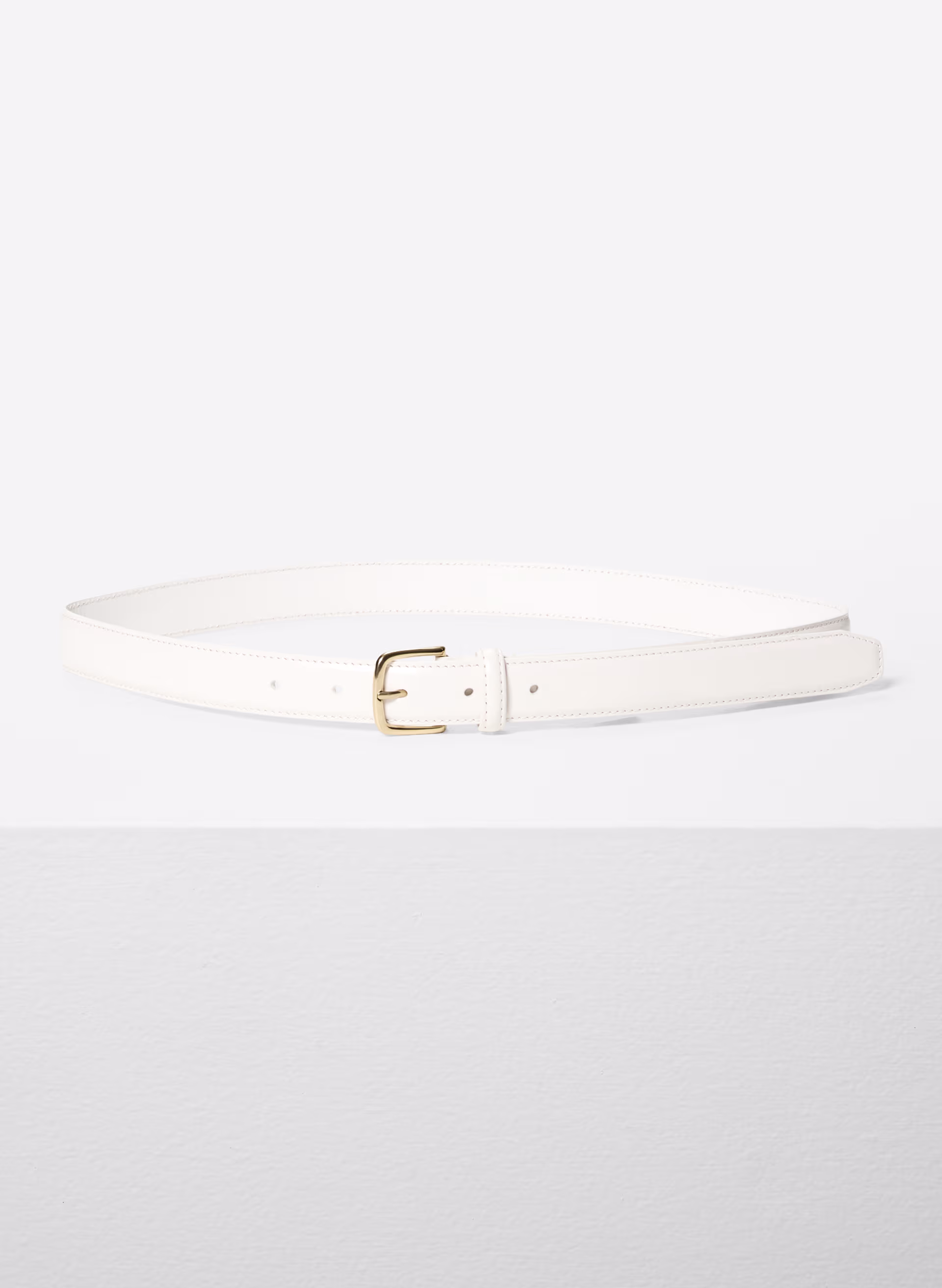 Essential Solid Brass Leather Belt