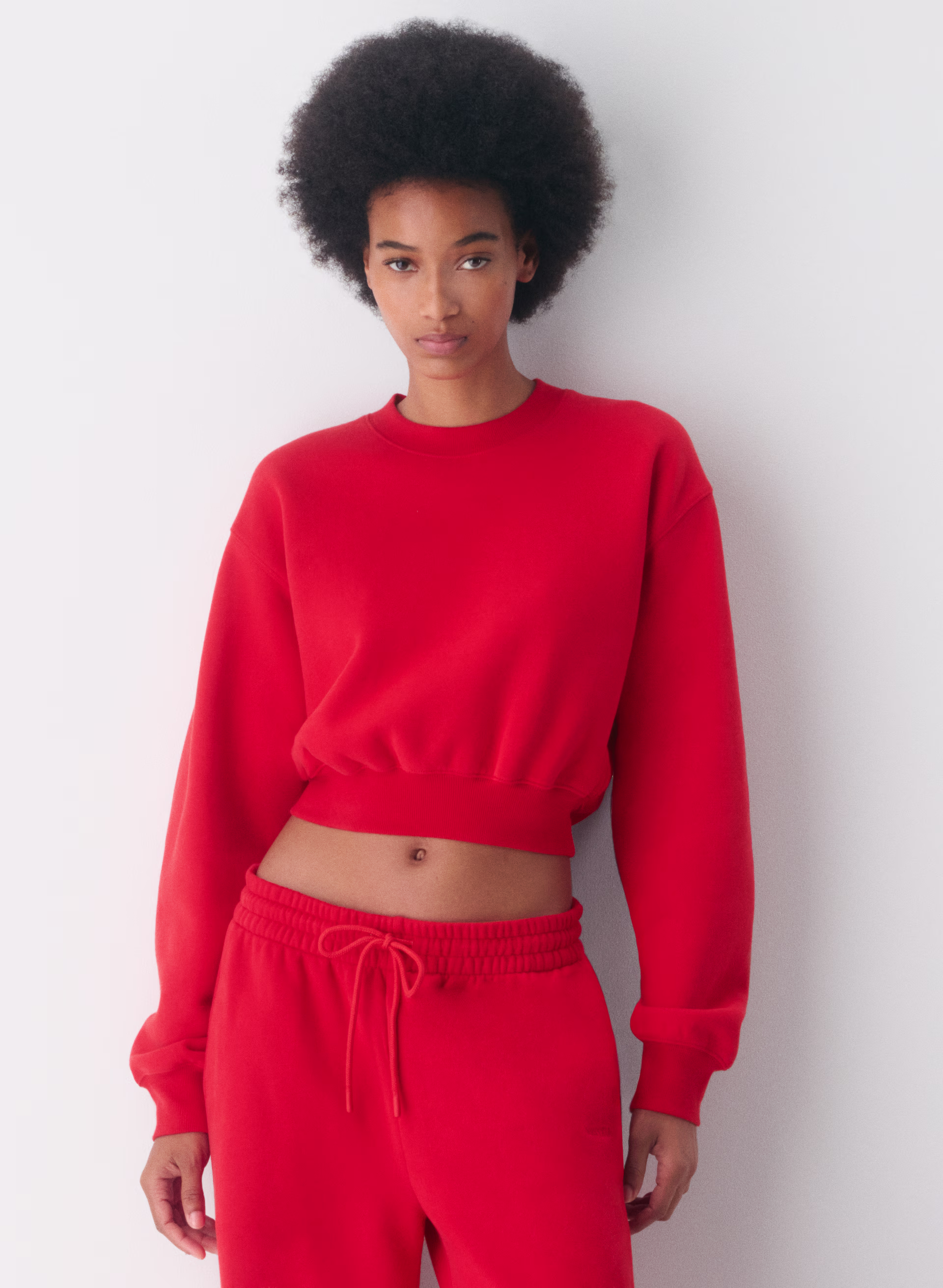 Cozy Sweatfleece Perfect Crew Crop Sweatshirt