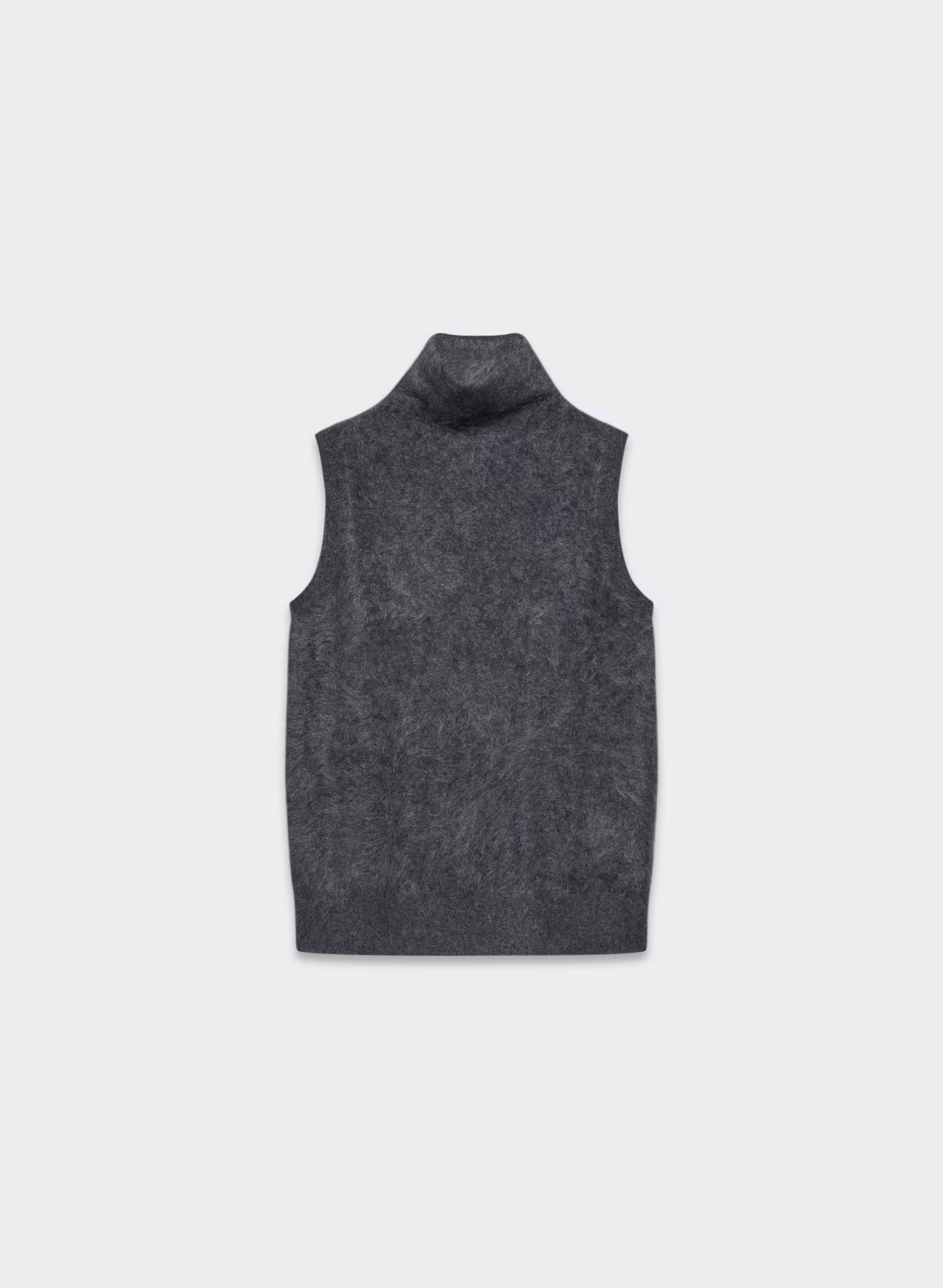 Brushed Cashmere Relaxed Turtleneck Tank