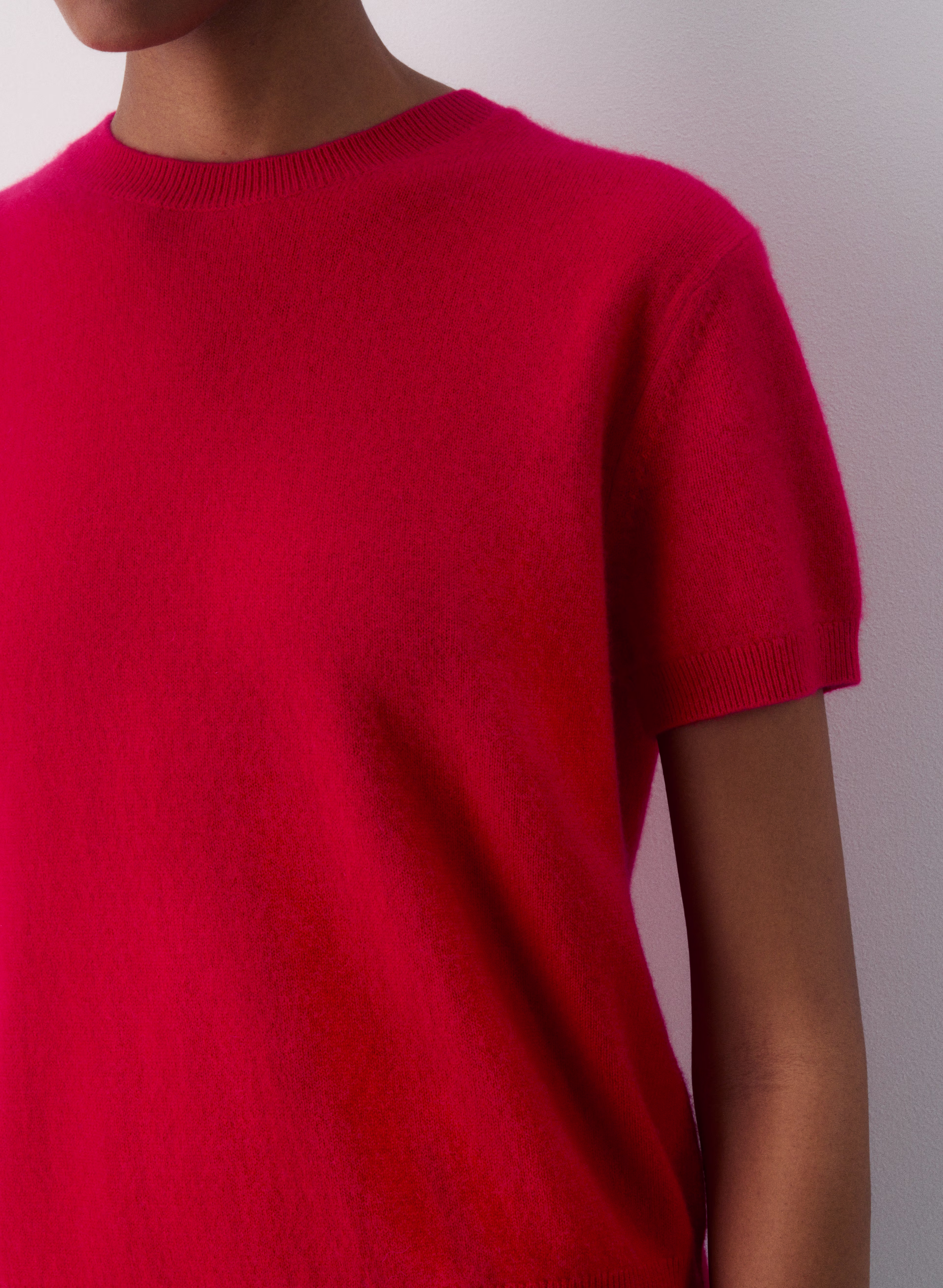 Bare Cashmere Shortsleeve Crew Sweater