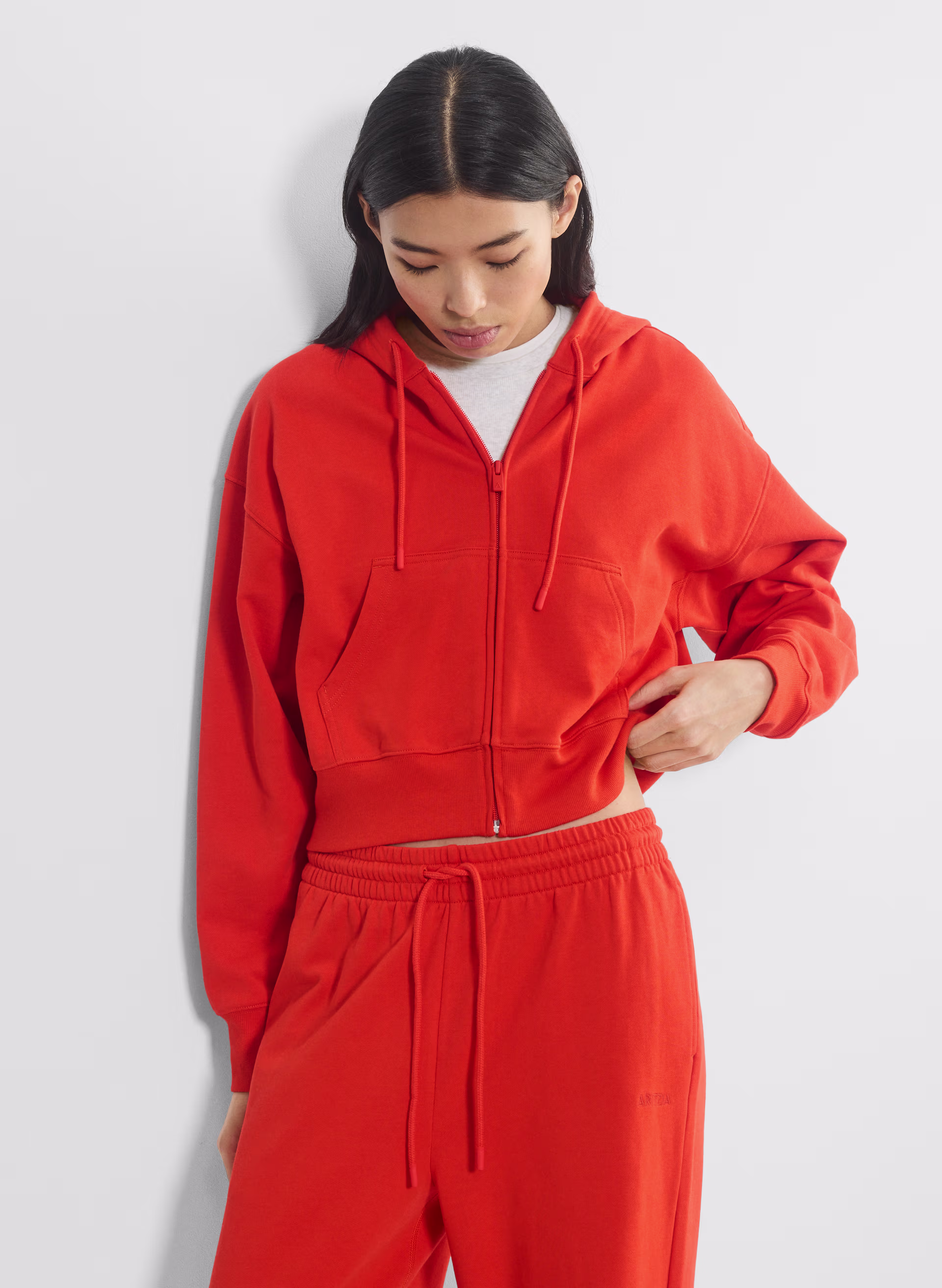 Terry Sweatfleece Boyfriend Boxy Zip Hoodie