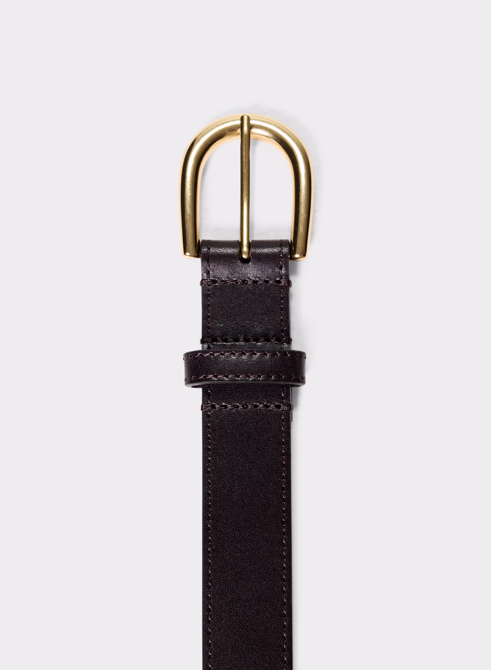 Accent Solid Brass Leather Belt