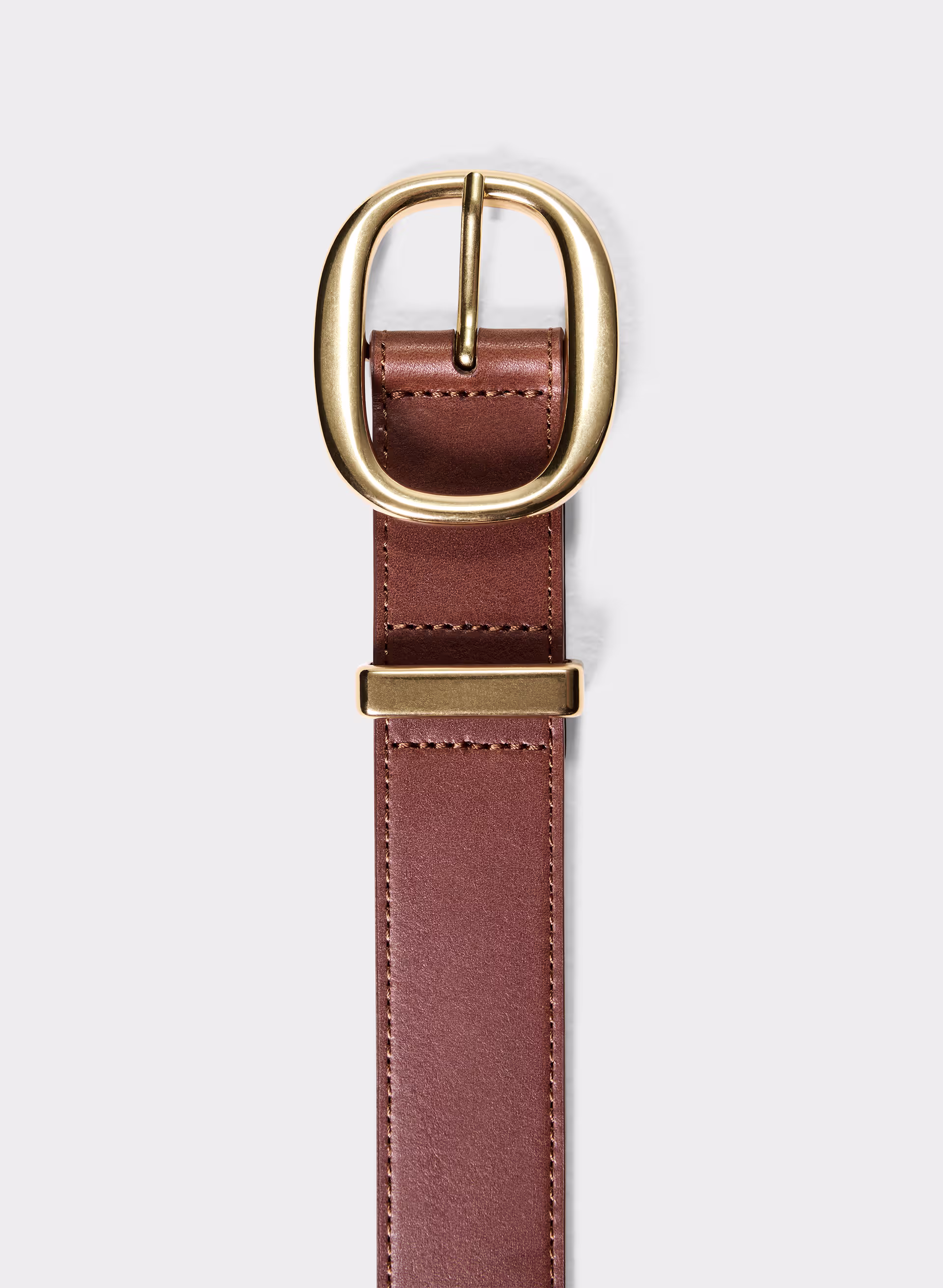 Lifetime Solid Brass Leather Wide Belt