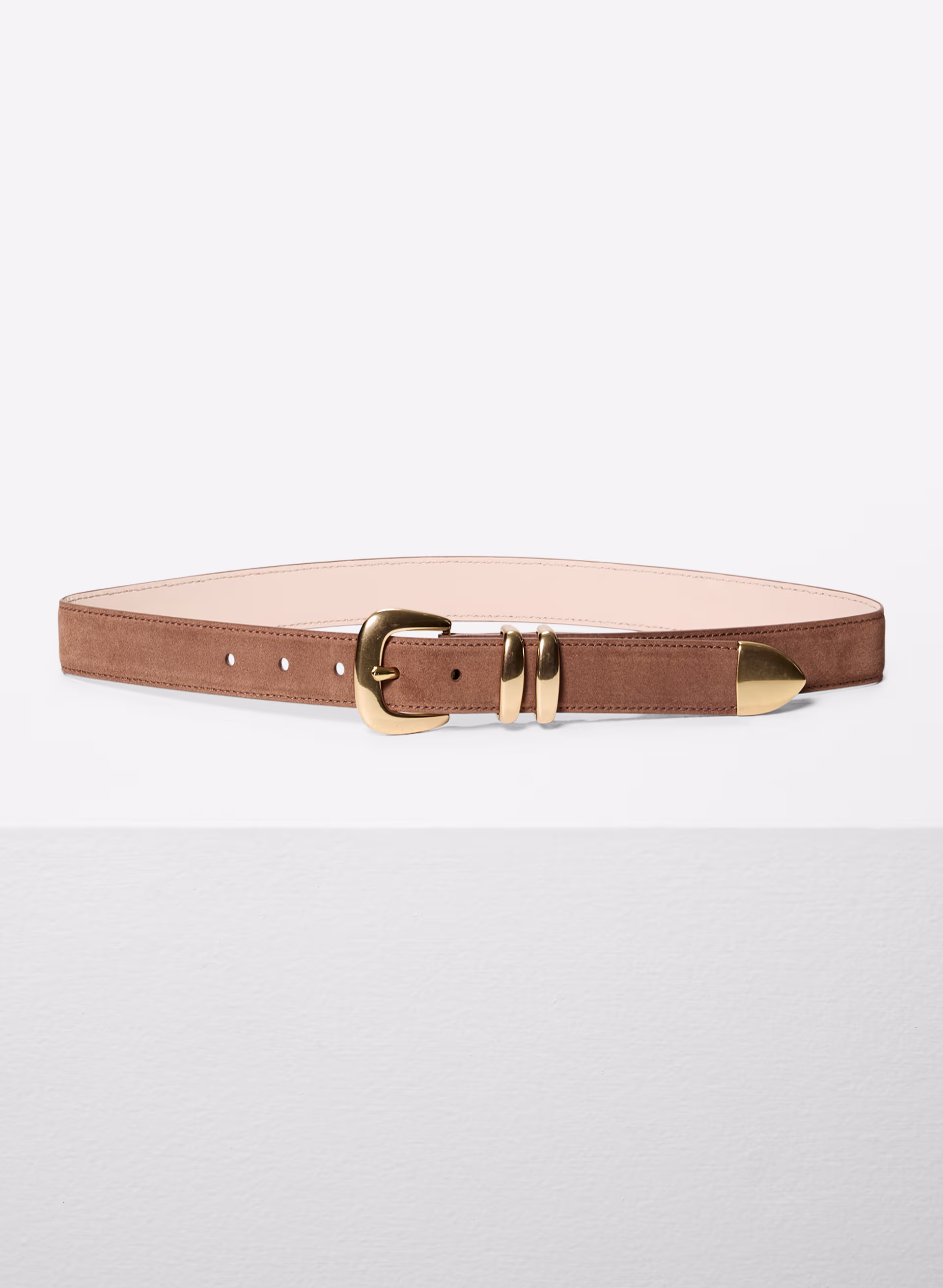 Legendary Solid Brass Suede Belt