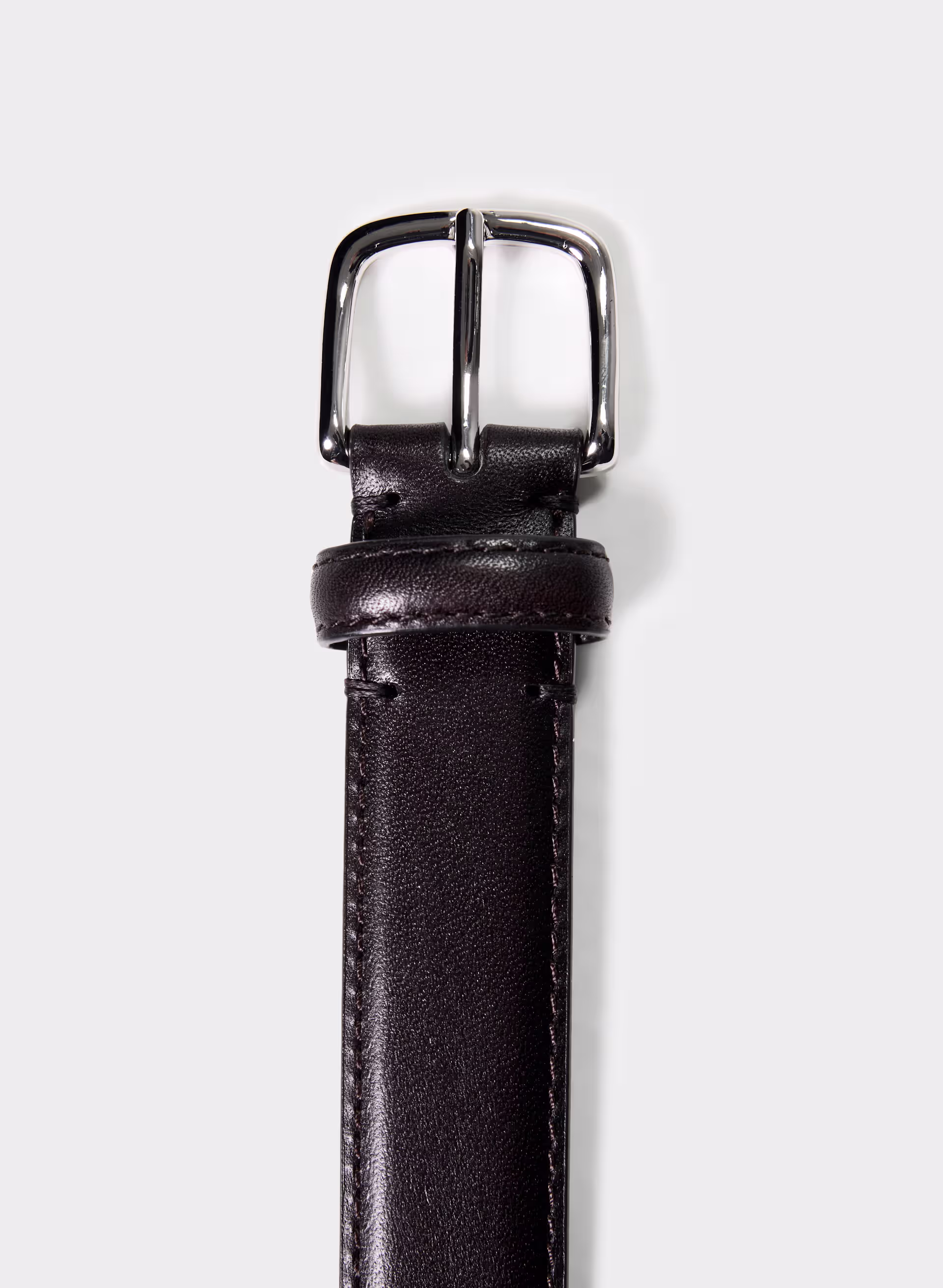 Essential Solid Brass Leather Belt