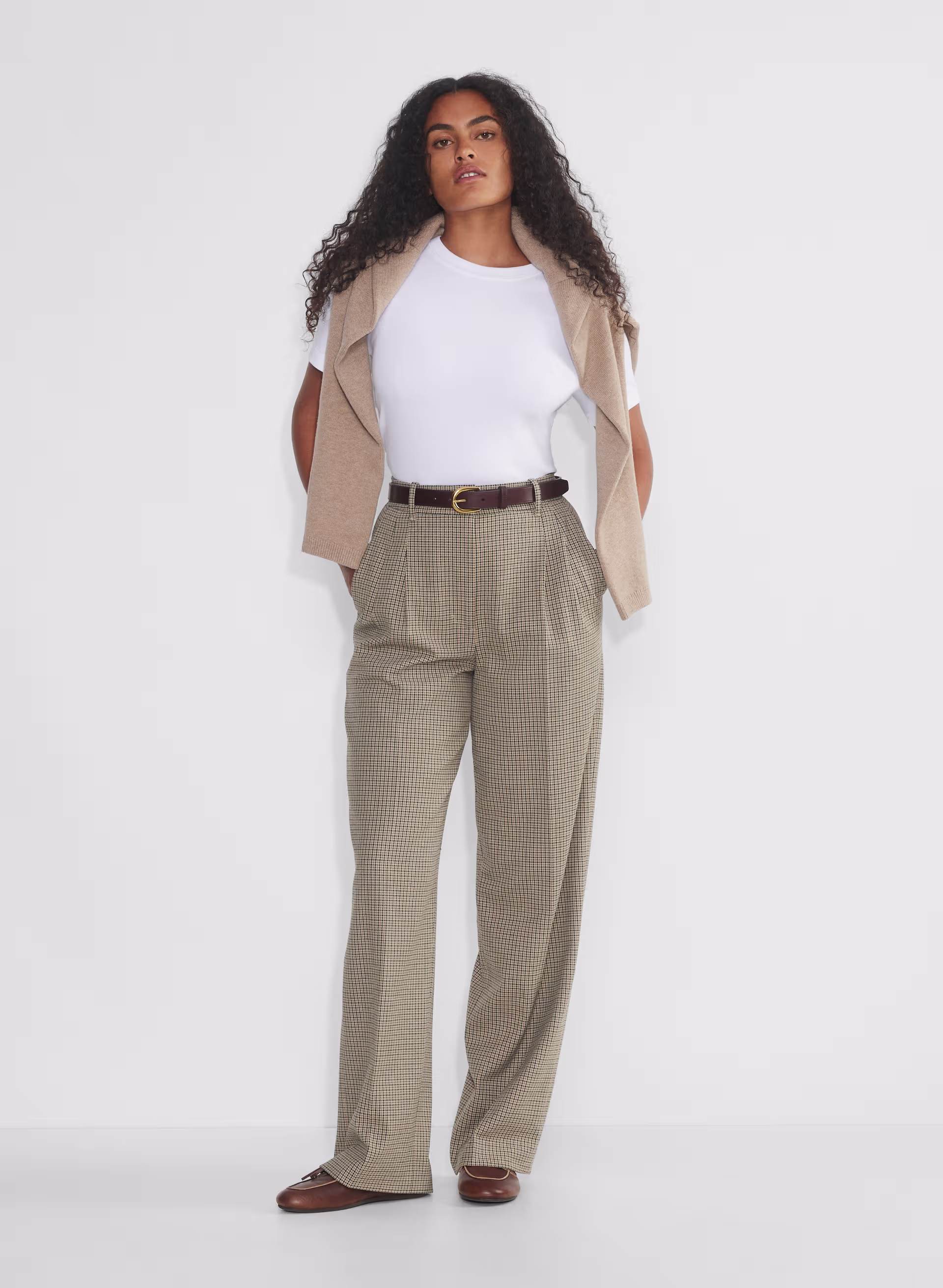 Accent Solid Brass Leather Belt