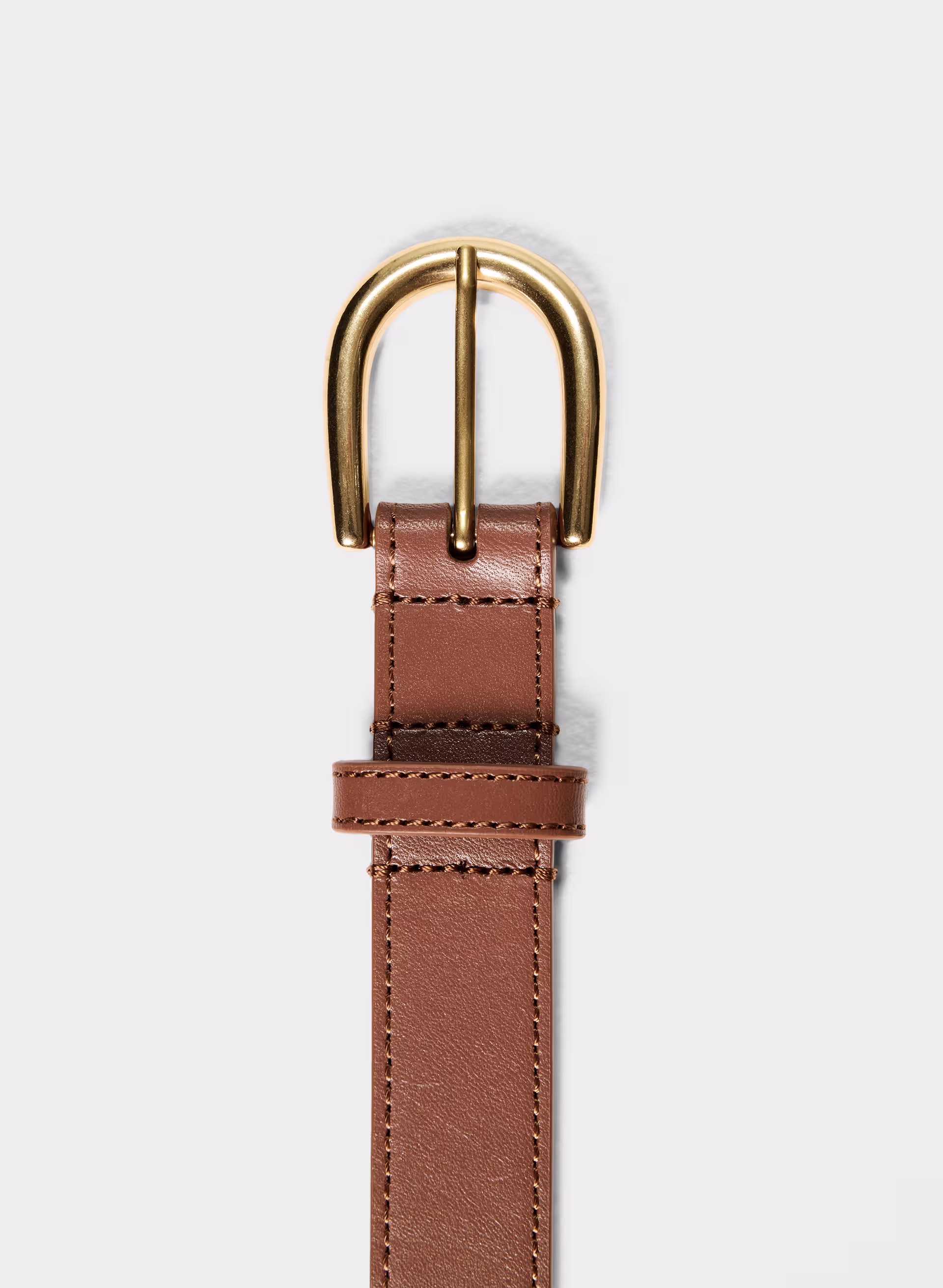 Accent Solid Brass Leather Belt