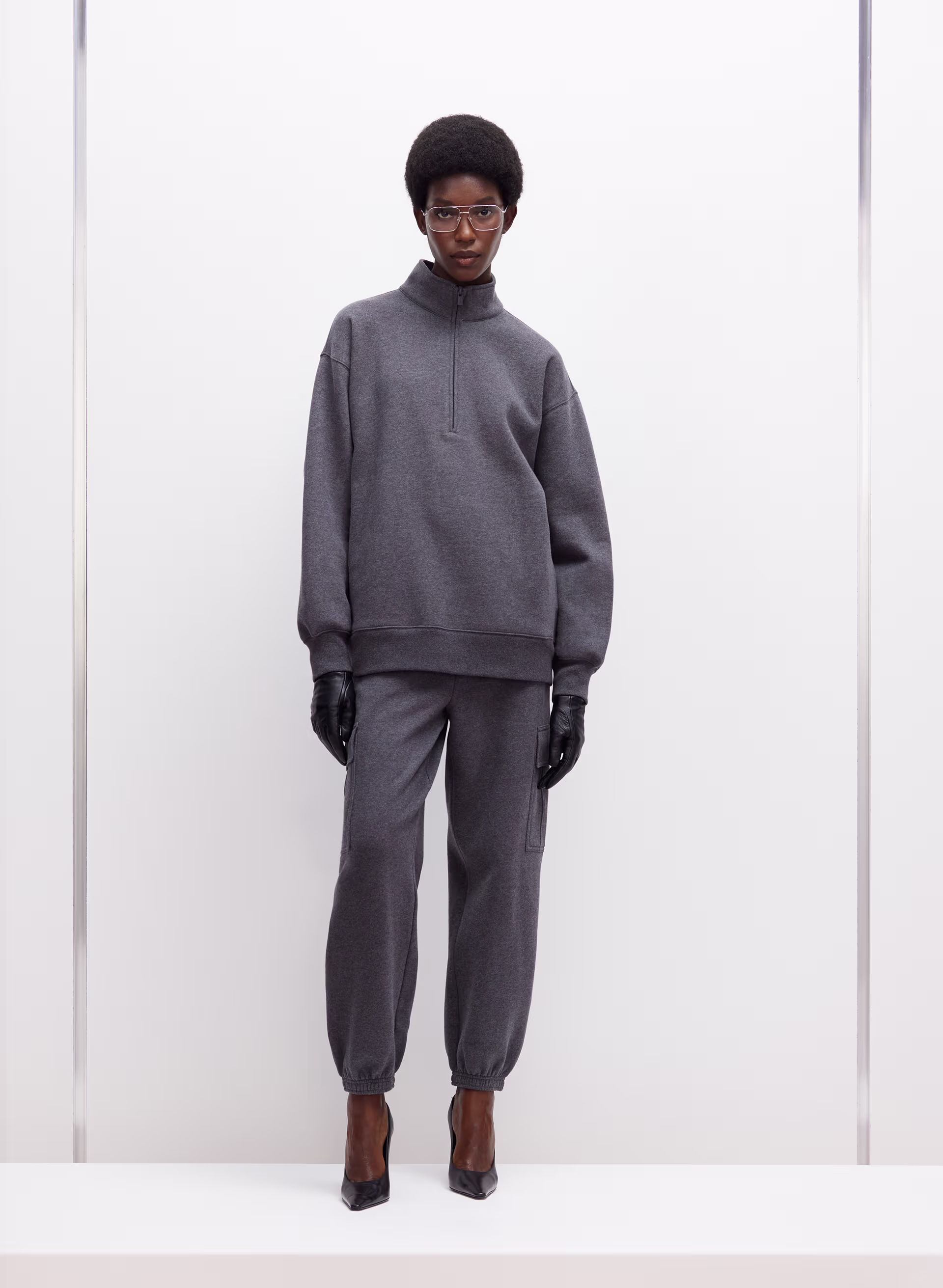 Cozy Sweatfleece Boyfriend 1/2 Zip Sweatshirt