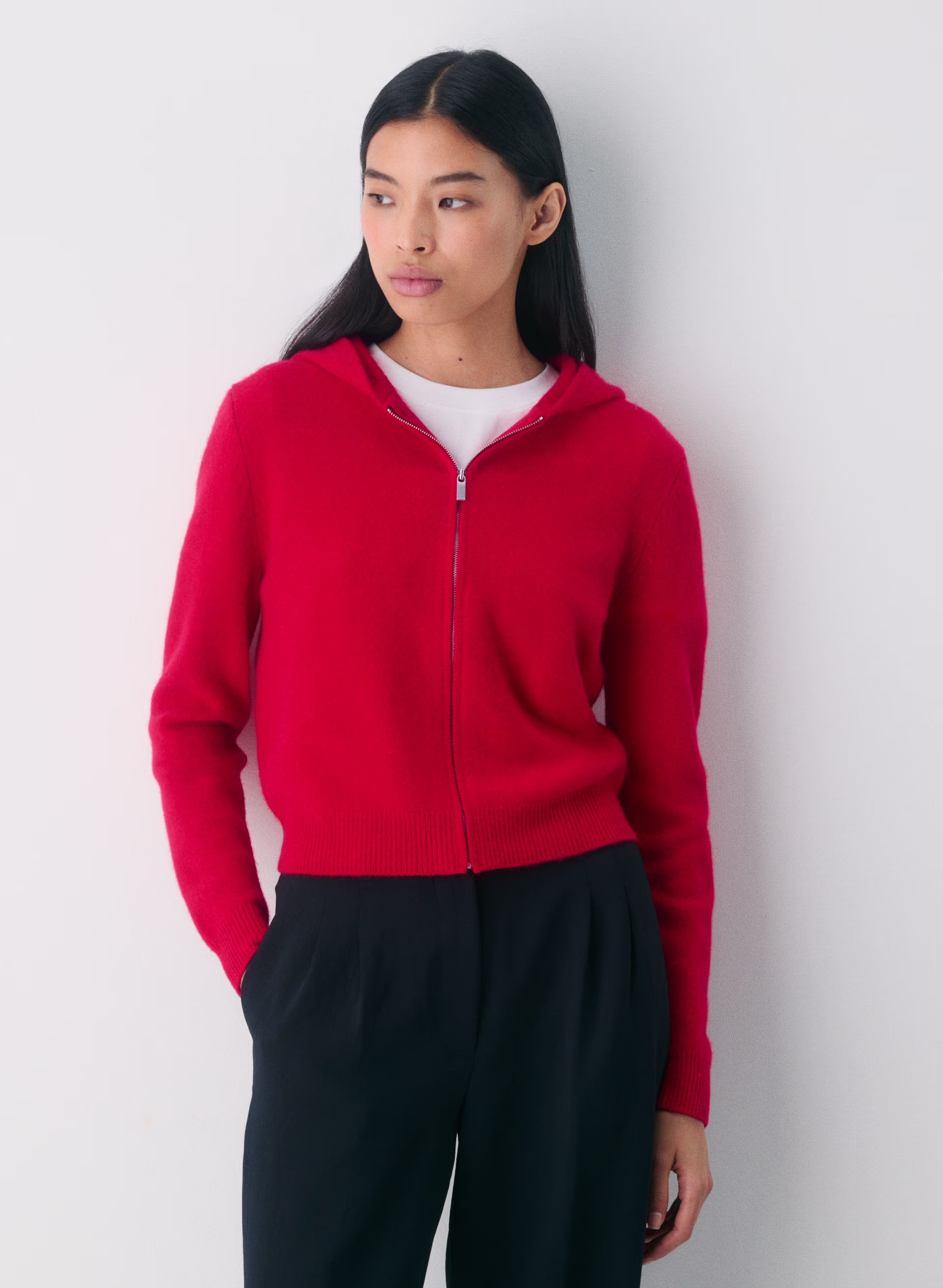 Essential Cashmere Hooded Zip-up